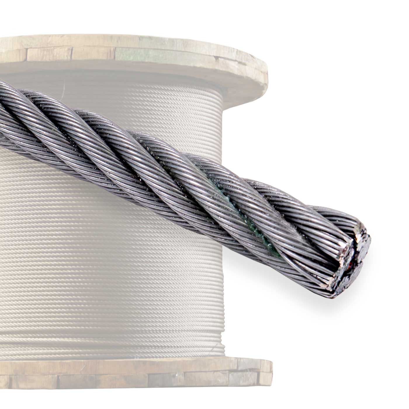 1-1/8" 6x37 Bright Wire Rope - EIPS FC | 2,500' Coil