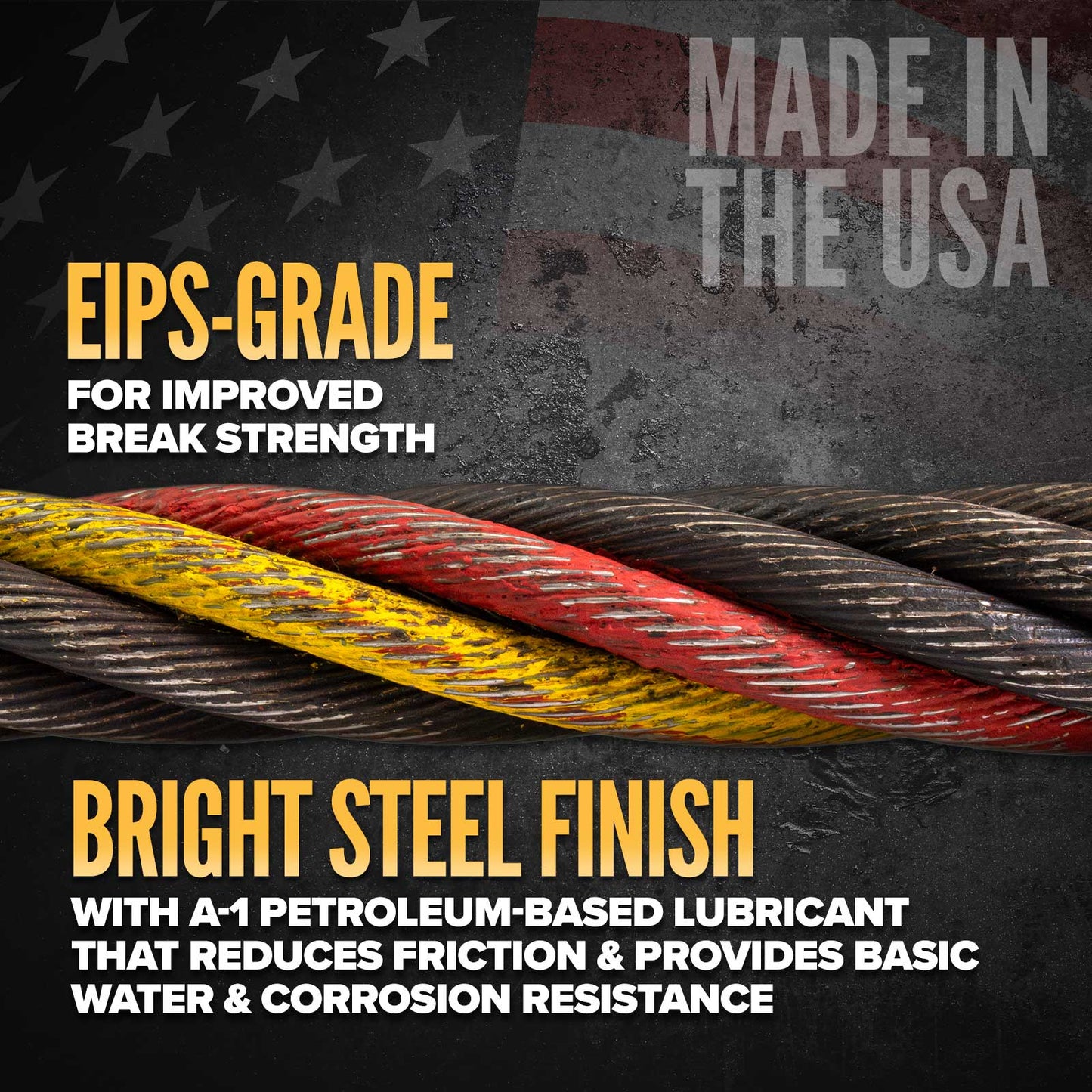 5/8" 6x37 Bright Wire Rope - EIPS IWRC | 500' Coil - Domestic