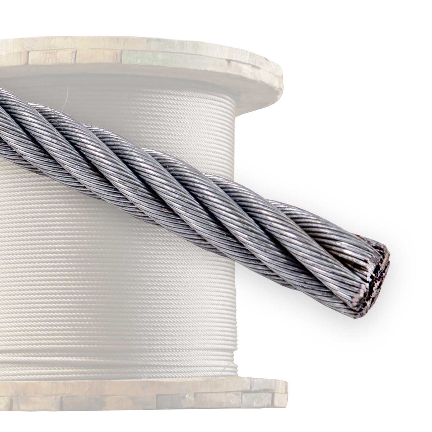 7/8" 6x37 Galvanized Wire Rope - EIPS IWRC | 5,000' Coil