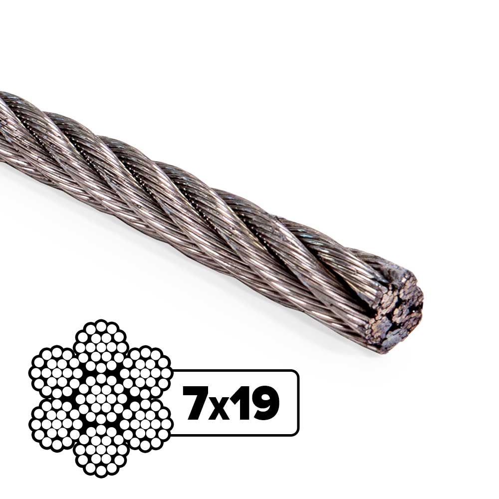 3/16" 7x19 Stainless Steel Aircraft Cable - Type 316 | 500 ft.