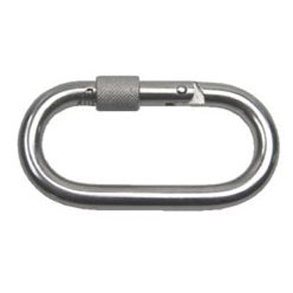 Oval Carabiner w/ Screw Nut SS T316 - 3-3/16" Length