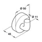 Hafele HEWI Polyamide Wall Mounted Hook - Illustration
