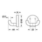 Hafele HEWI Polyamide Double Hook - Illustration