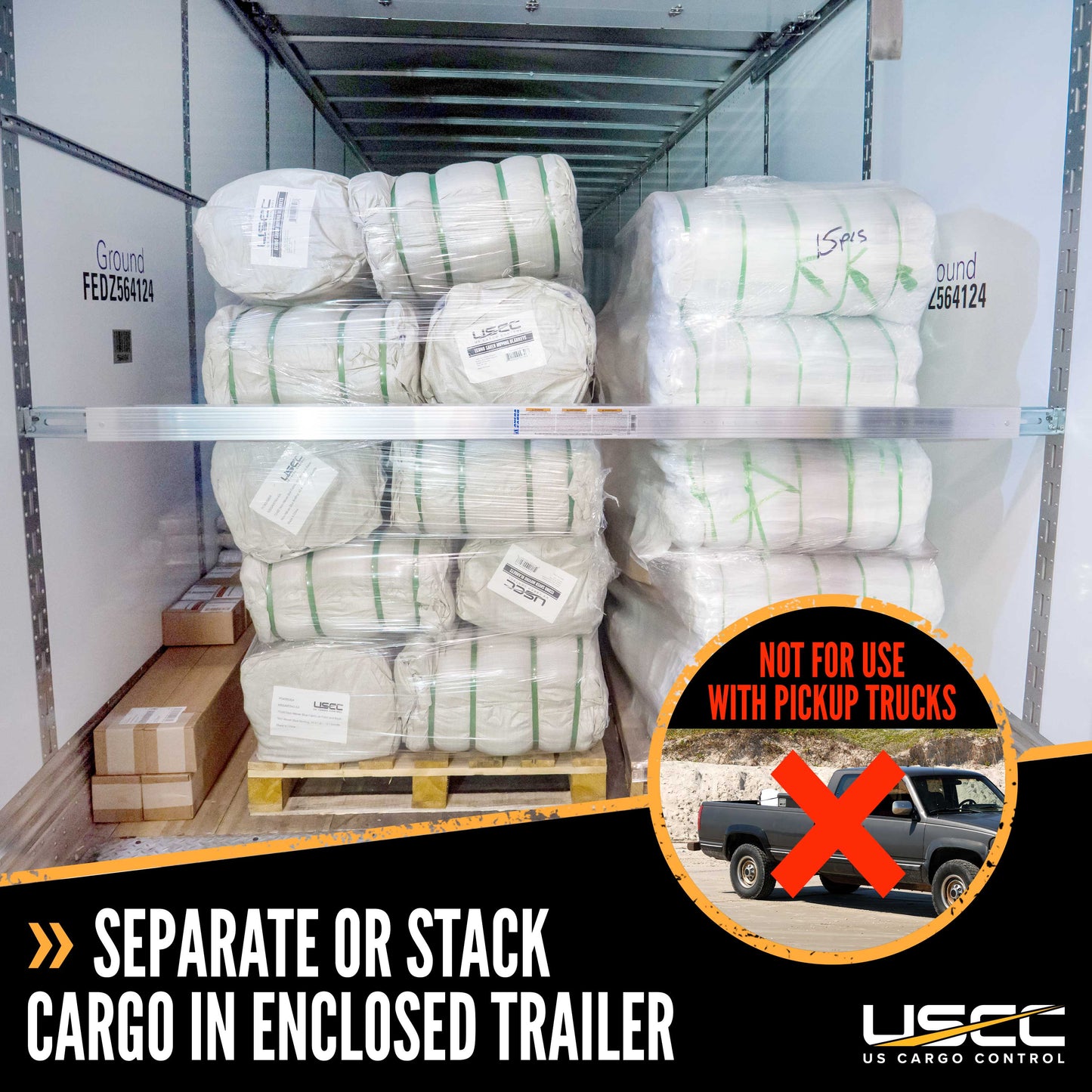 85" - 96" Aluminum E-Track Load Bar with Patented Flat Latch - 2,200 lb Capacity