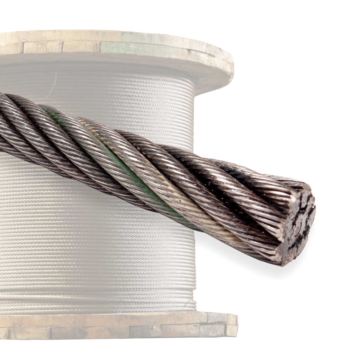 3/4" 8x19 Spin-Resistant Bright Wire Rope - EIPS IWRC | 5,000' Coil