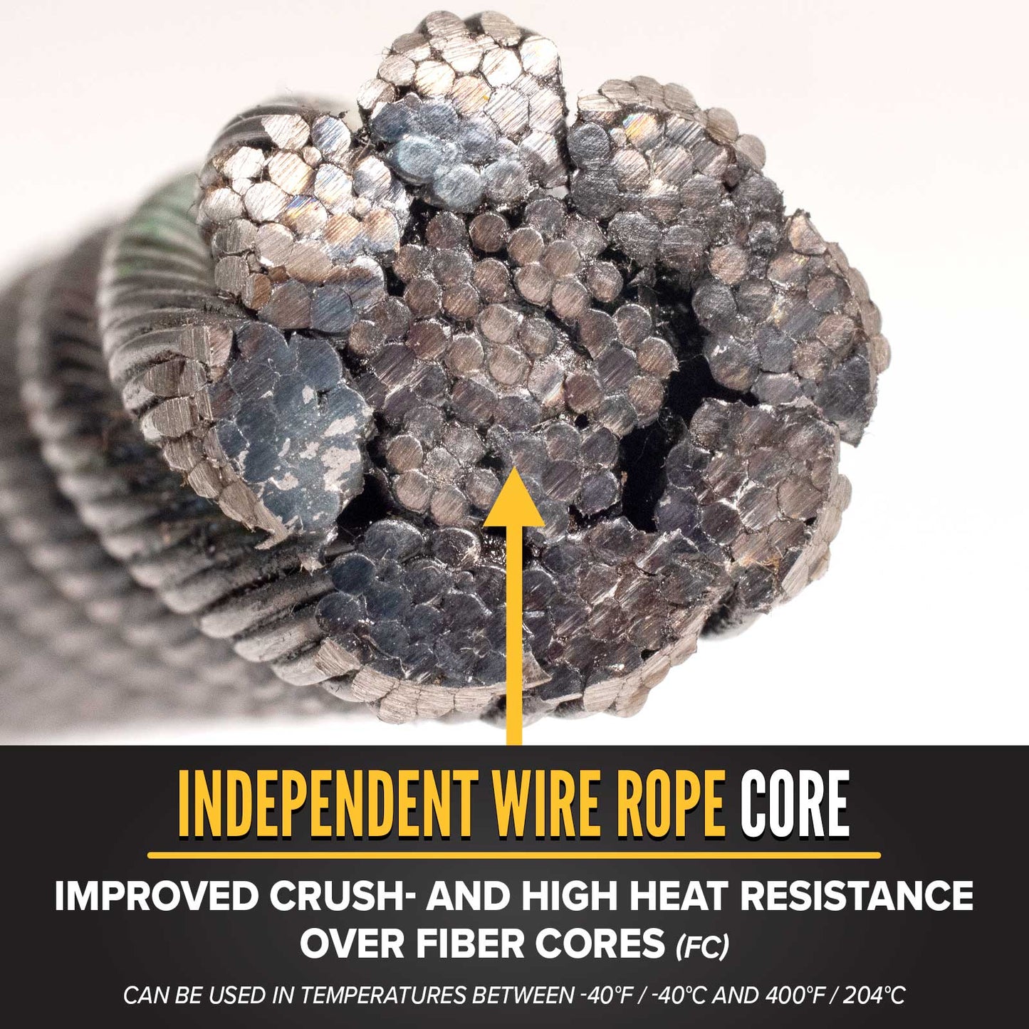 9/16" 8x19 Spin-Resistant Bright Wire Rope - EIPS IWRC | 5,000' Coil