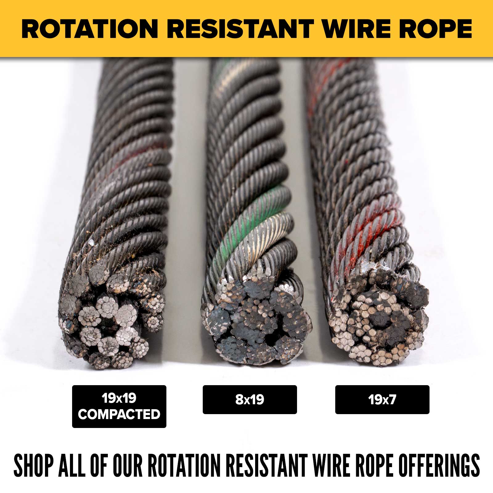 9/16" shop rotation resistant wire rope