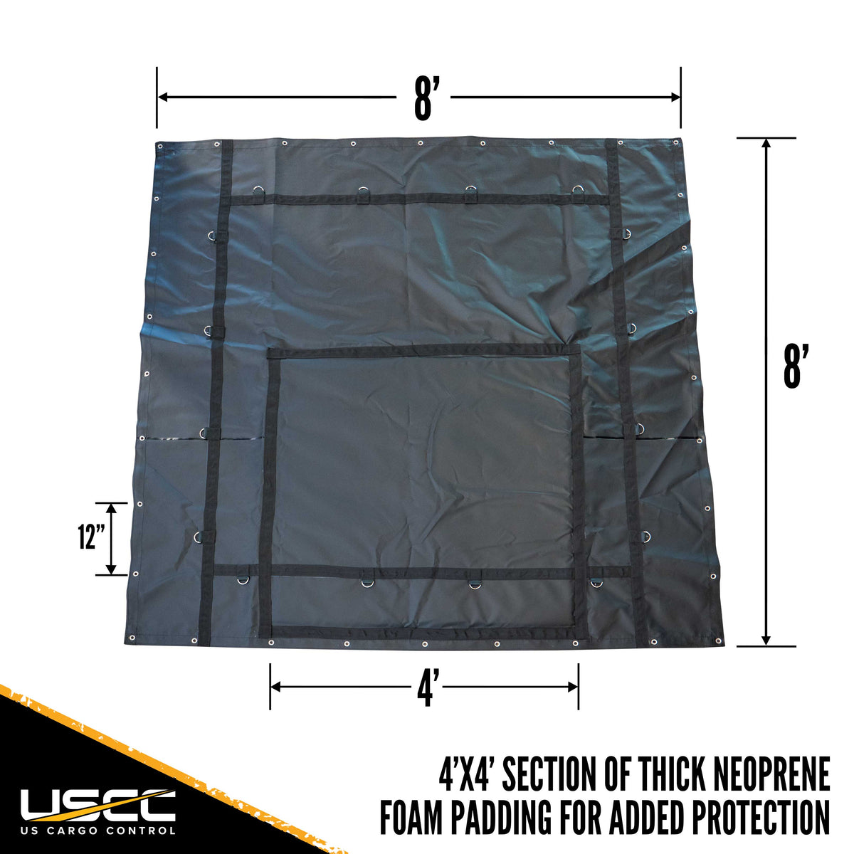 8' x 8' Windshield Protector Tarp with 4' x 4' Pad and Grommets