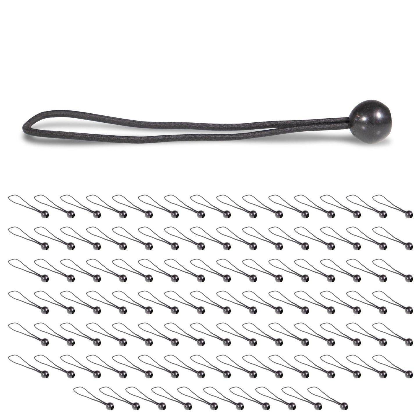 9'' Black Ball Bungees (bundle of 100)