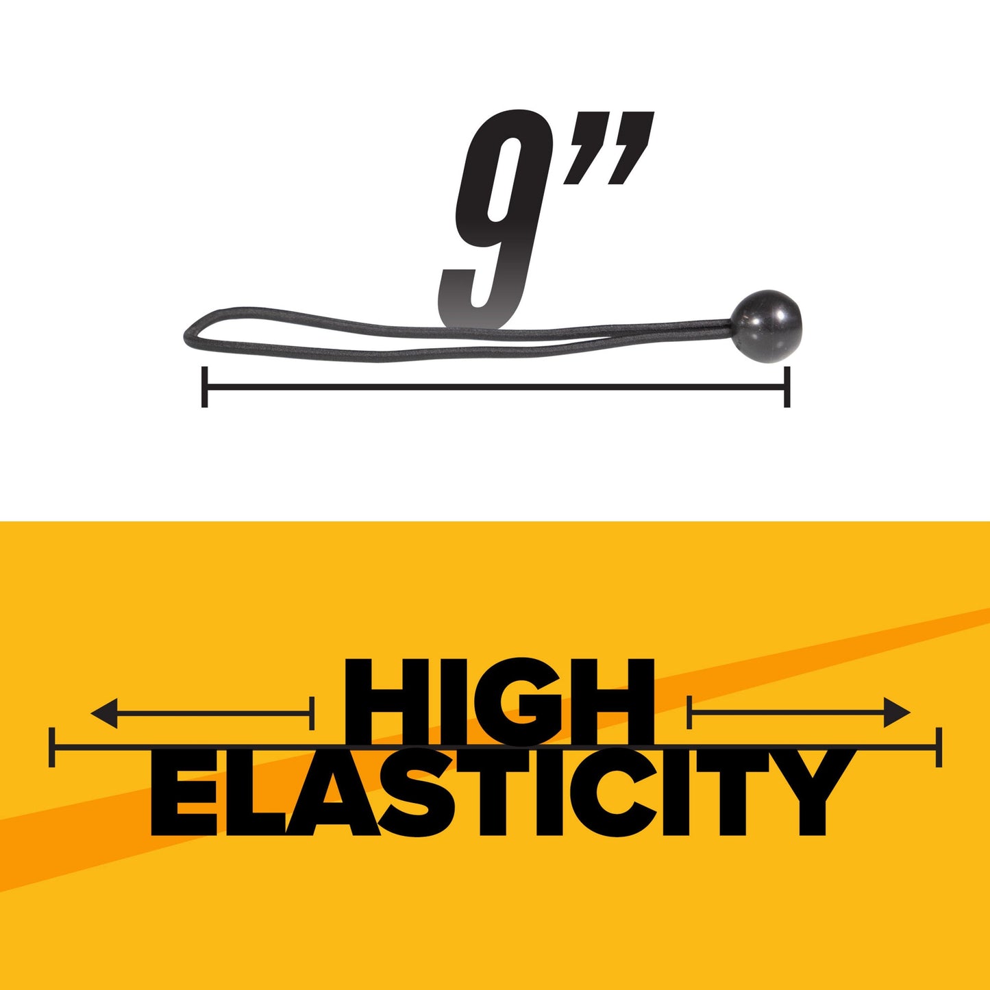 9'' Black Ball Bungees (bundle of 100)