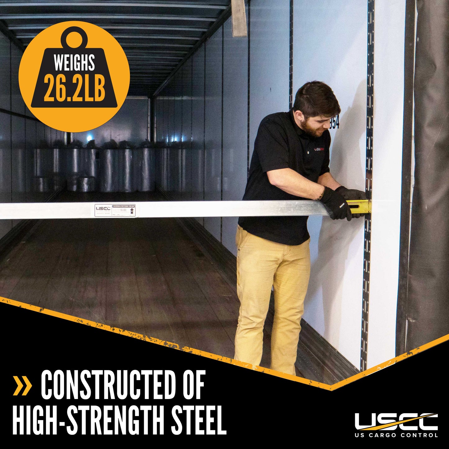 92" - 102" Steel E-Track Load Bar - 1,500 lb Capacity