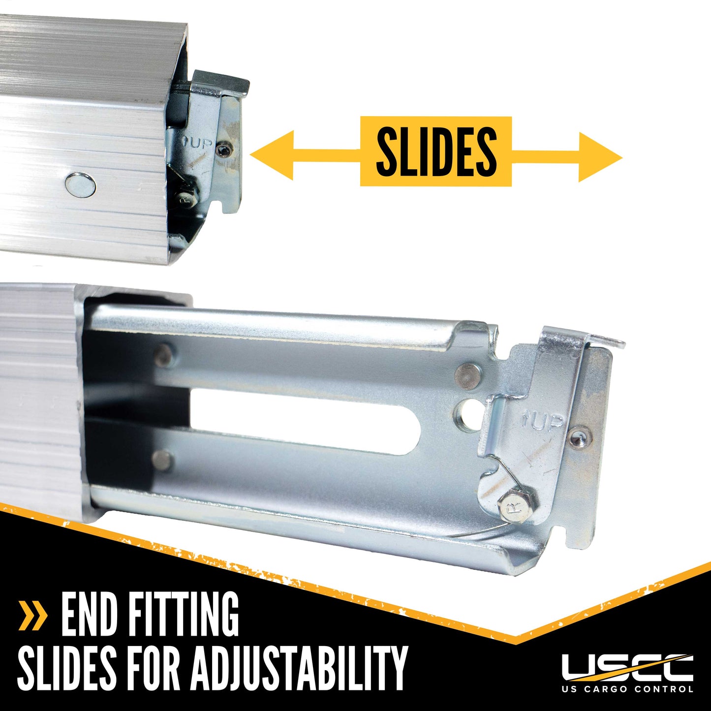 93" - 103" Aluminum E-Track Load Bar with Patented Flat Latch - 2,200 lb Capacity