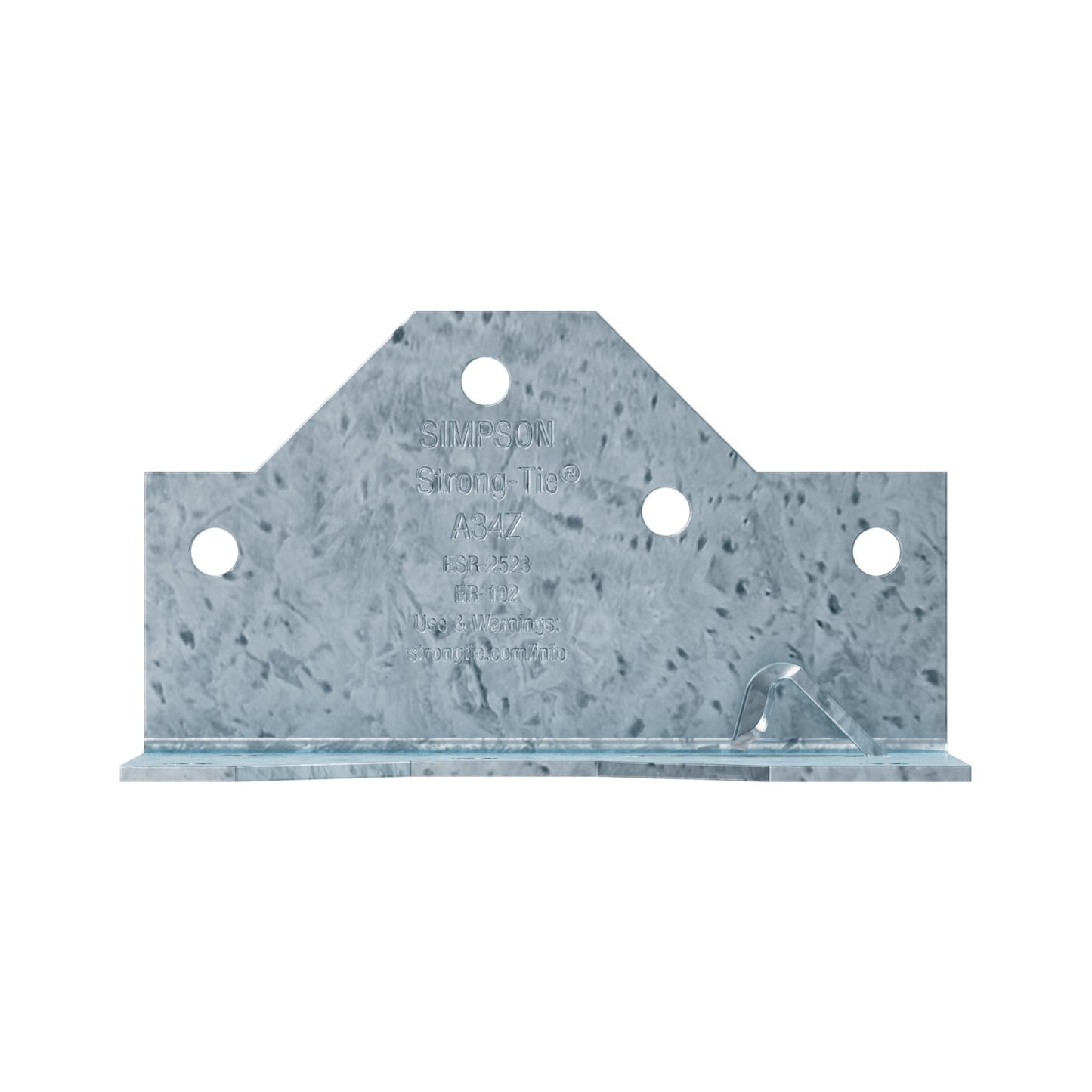 Simpson A34Z 1-7/16" x 2-1/2" Framing Angle Anchor - ZMAX Finish