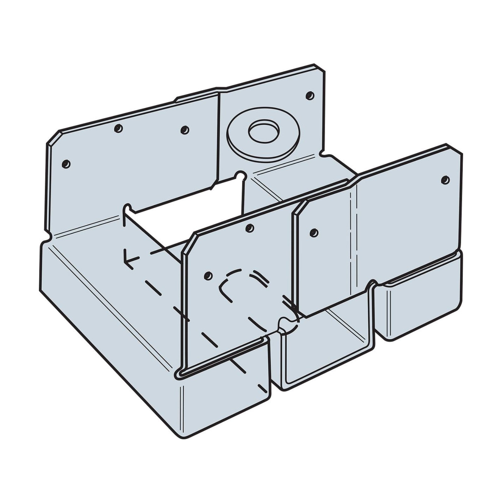 Simpson ABA46Z Rough Cut 4x6 Adjustable Post Base illustration
