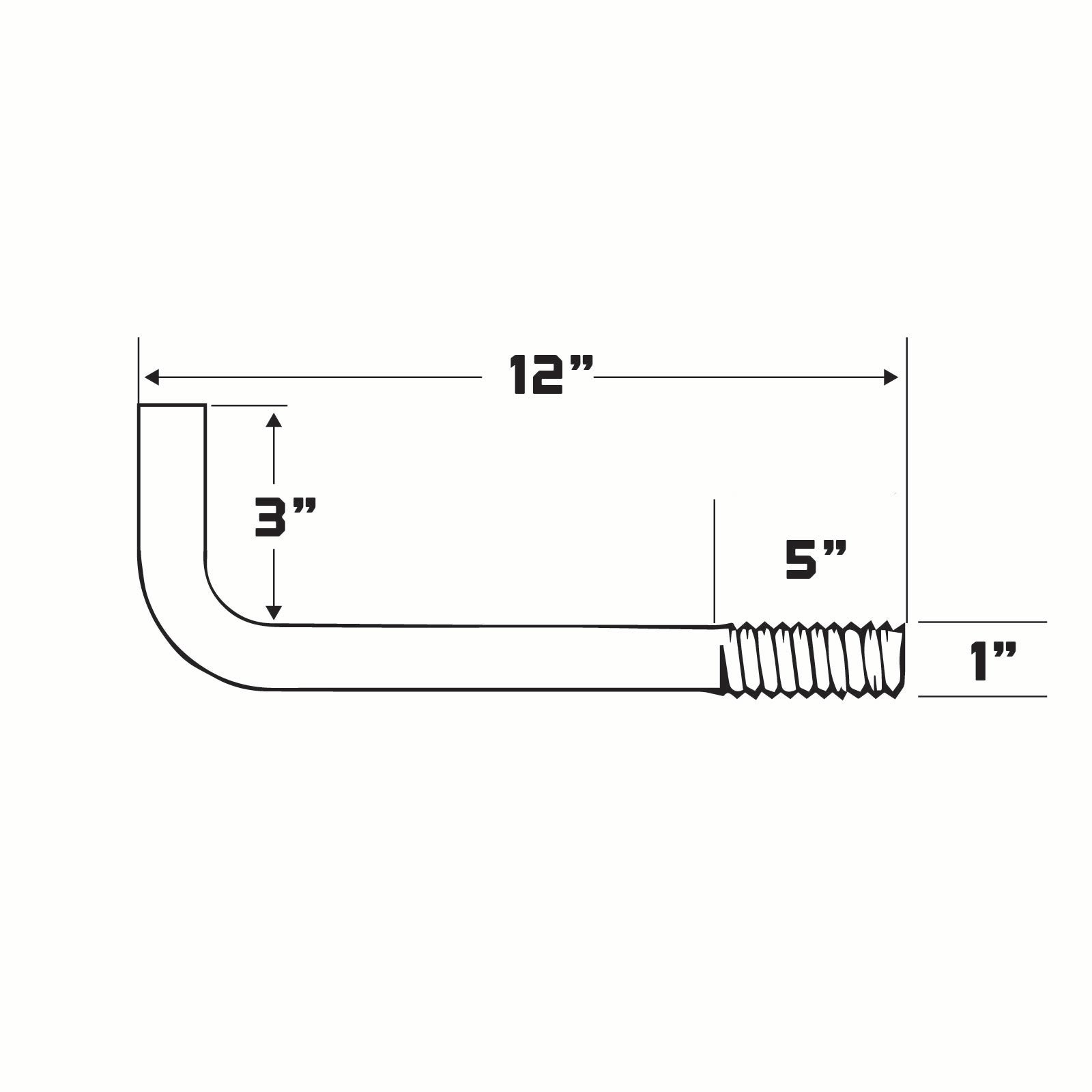technical drawing of an l-bolt with dimensions labeled 