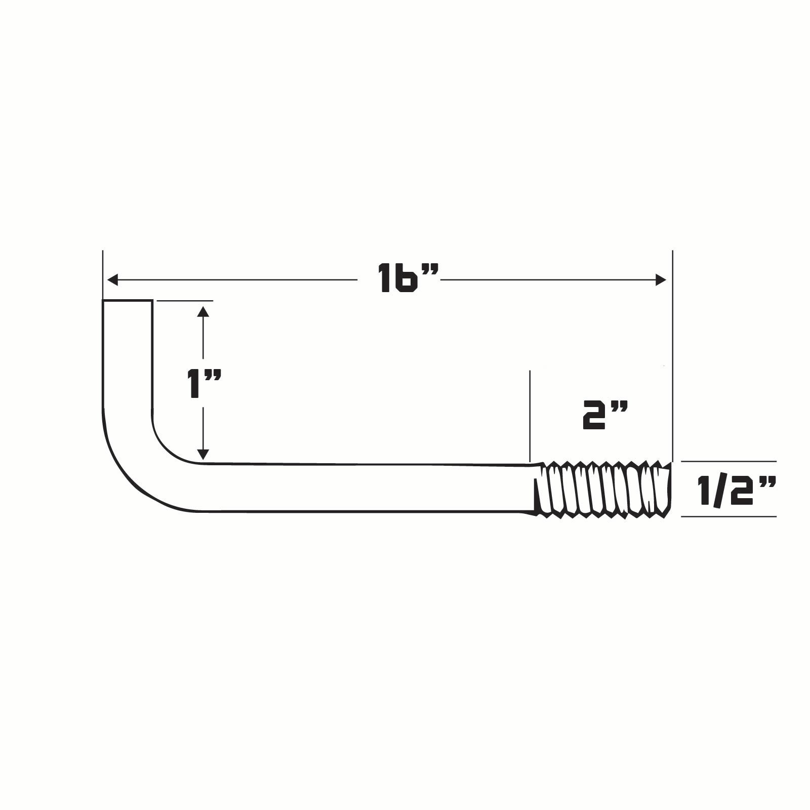 technical drawing of an l-bolt with dimensions labeled 