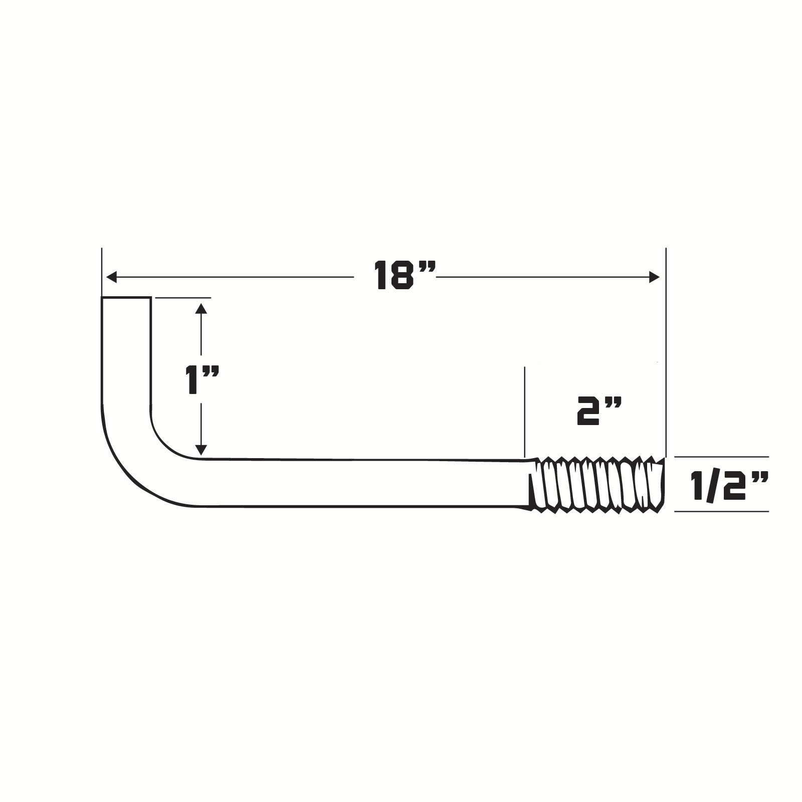 technical drawing of an l-bolt with dimensions labeled 