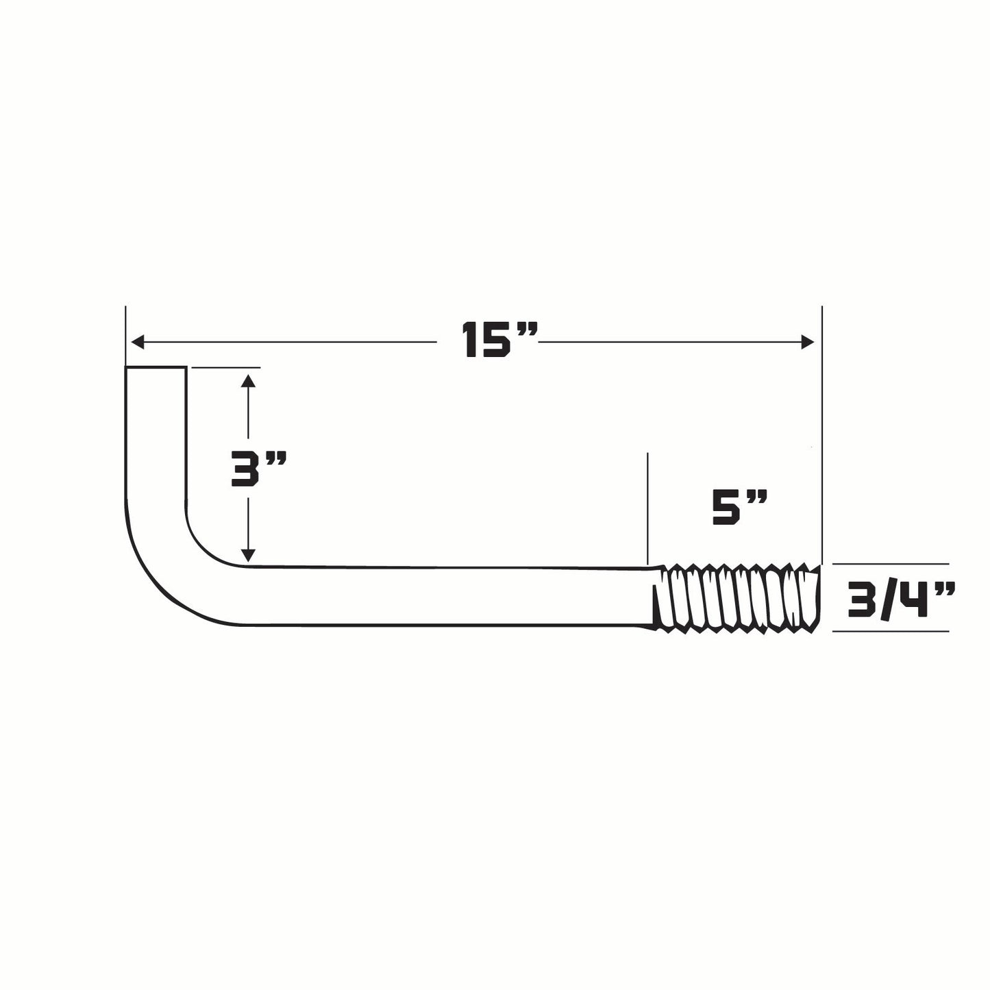 technical drawing of an l-bolt with dimensions labeled 