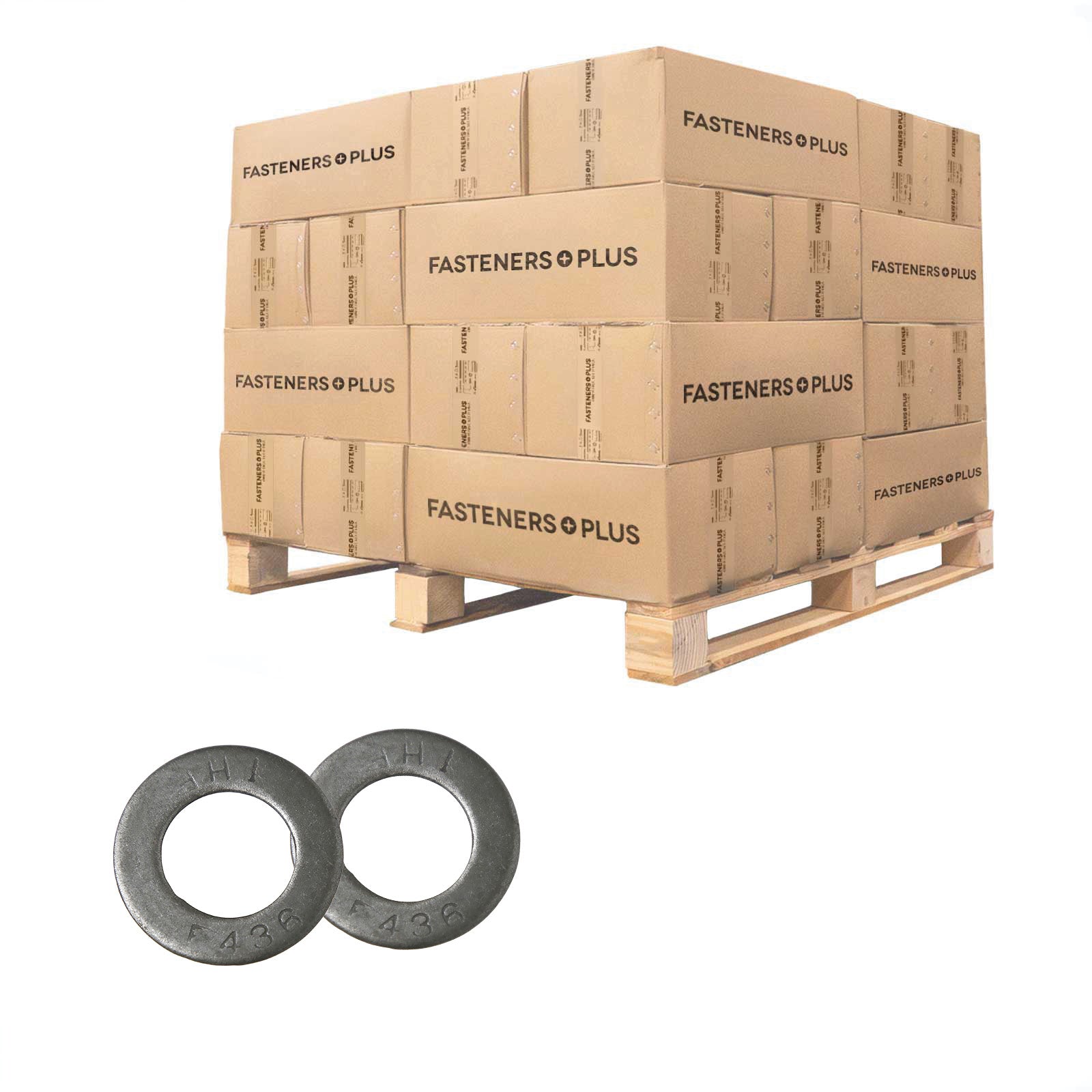 Conquest 1" F436 Flat Structural Washer - Plain Finish, Qty. 18,000 - Pallet