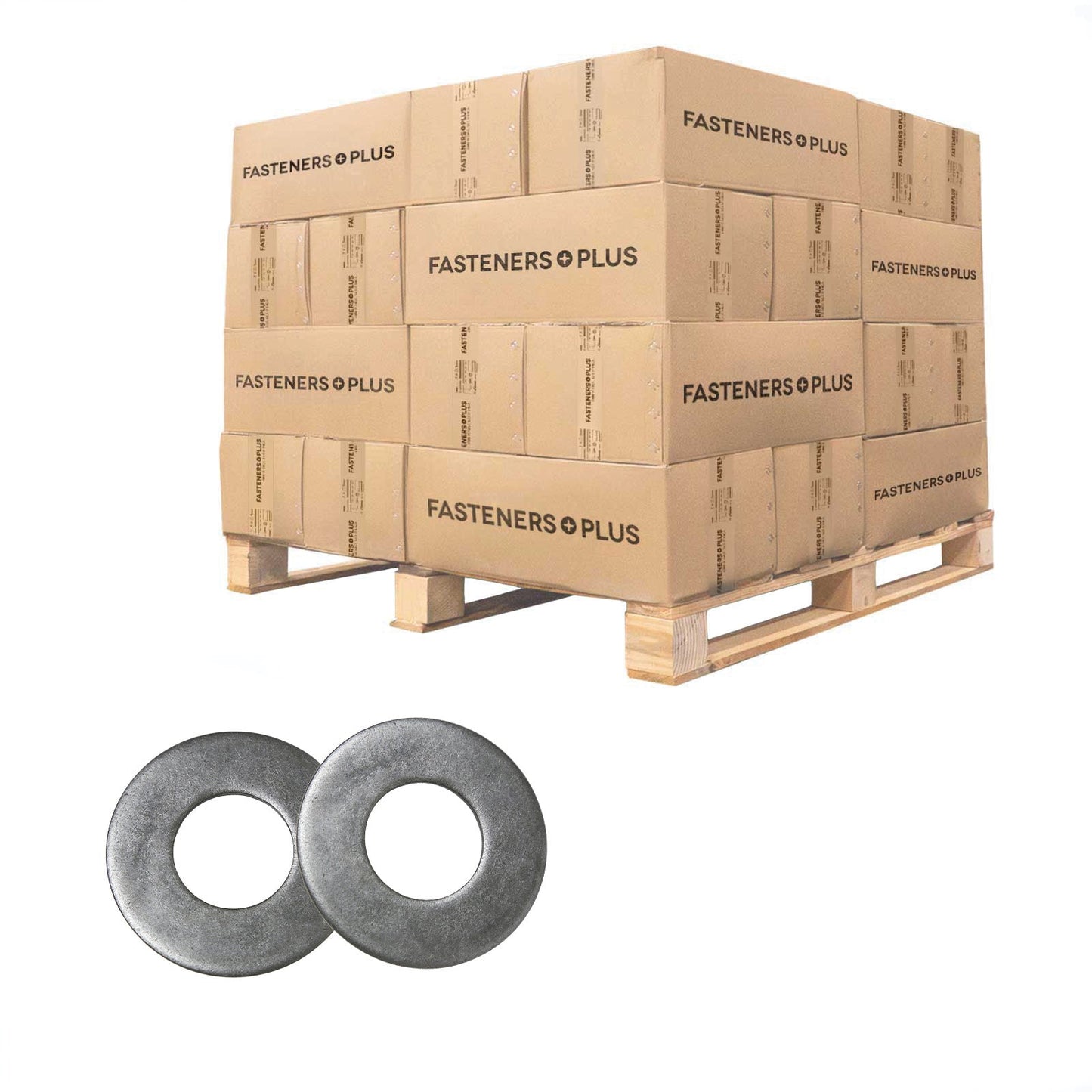 Conquest 1-1/2" USS Flat Washer - Plain Finish, Qty. 4,500 - Pallet