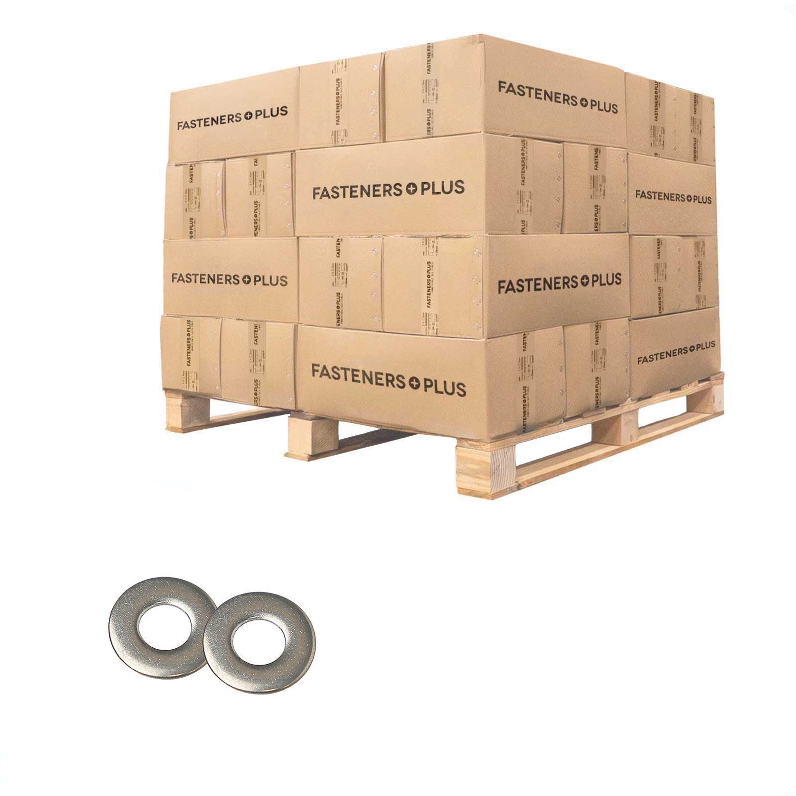 Conquest 1/4" SAE Flat Washer - 18-8 Stainless Steel, Qty. 240,000 - Pallet