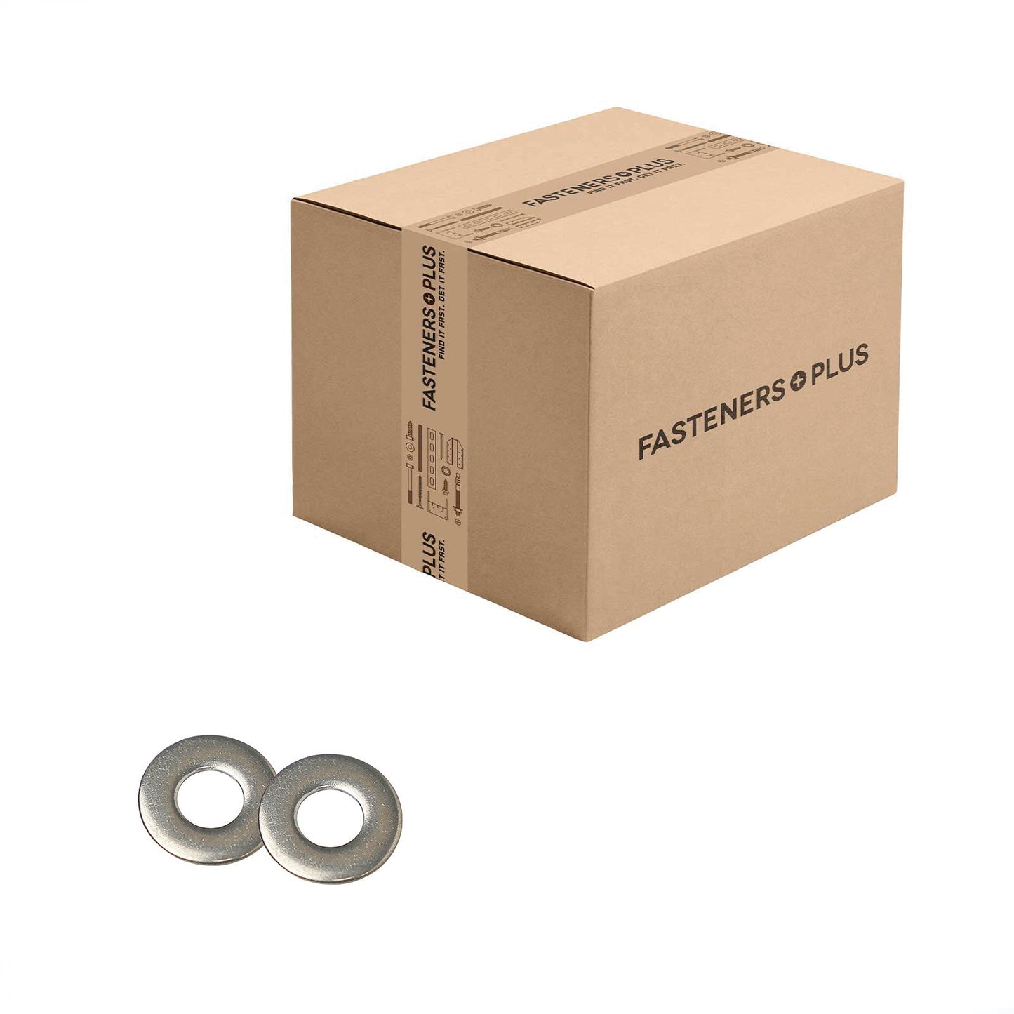 Conquest 1/4" SAE Flat Washer - 18-8 Stainless Steel, Qty. 5,000 - Carton