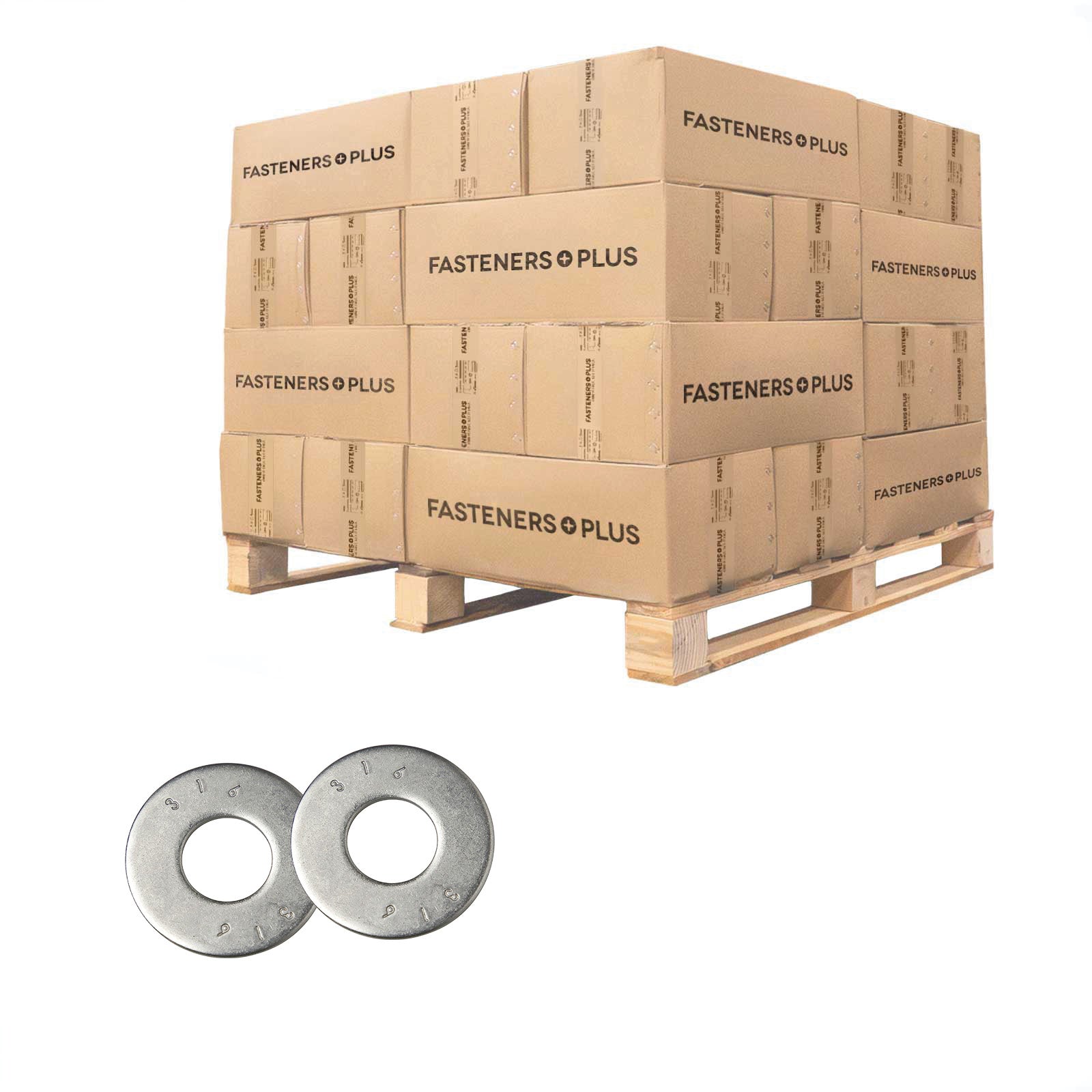 Conquest 3/4" USS Flat Washer - 316 Stainless Steel, Qty. 14,400 - Pallet