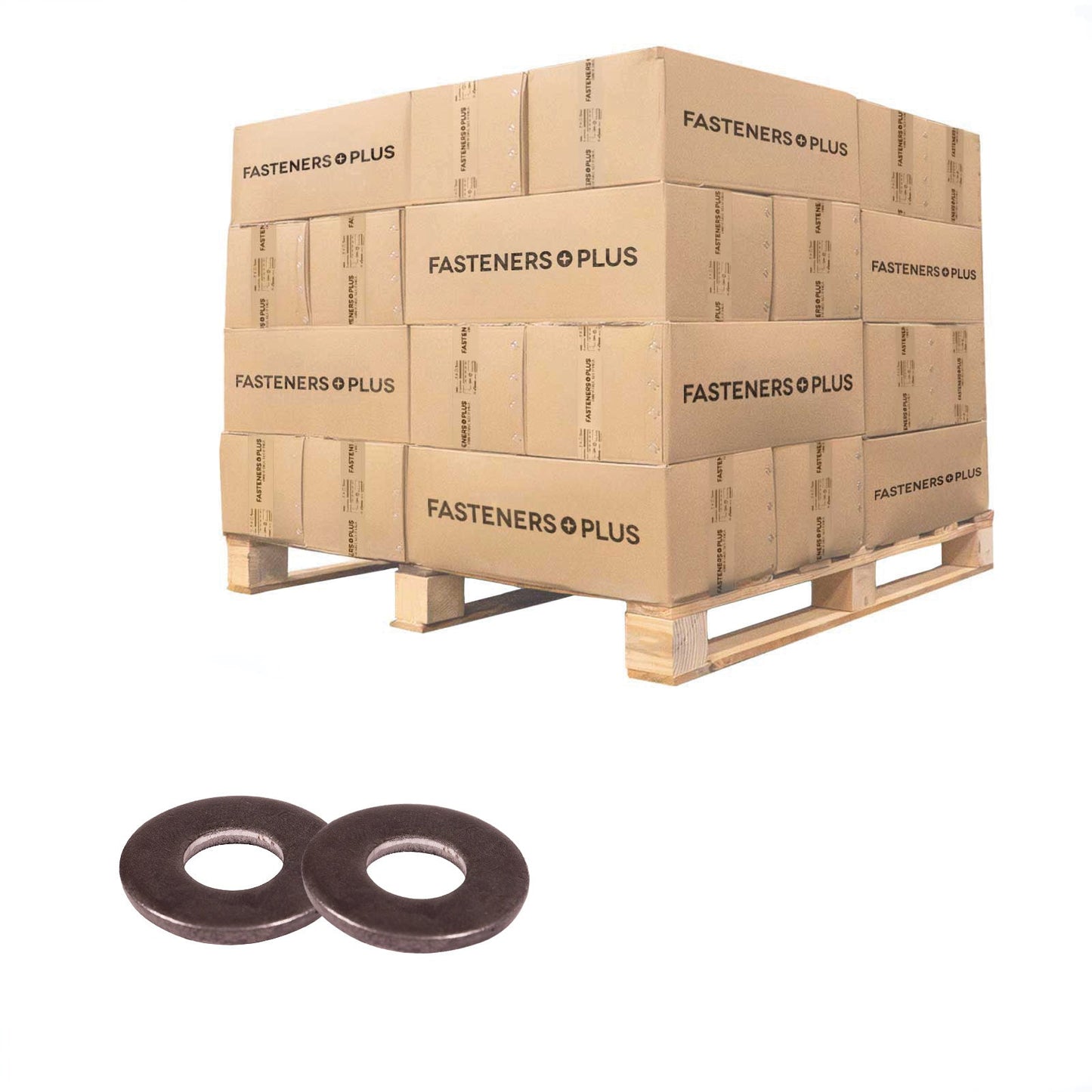 Conquest 5/16" USS Flat Washers - Plain Finish, Qty. 149,400 - Pallet
