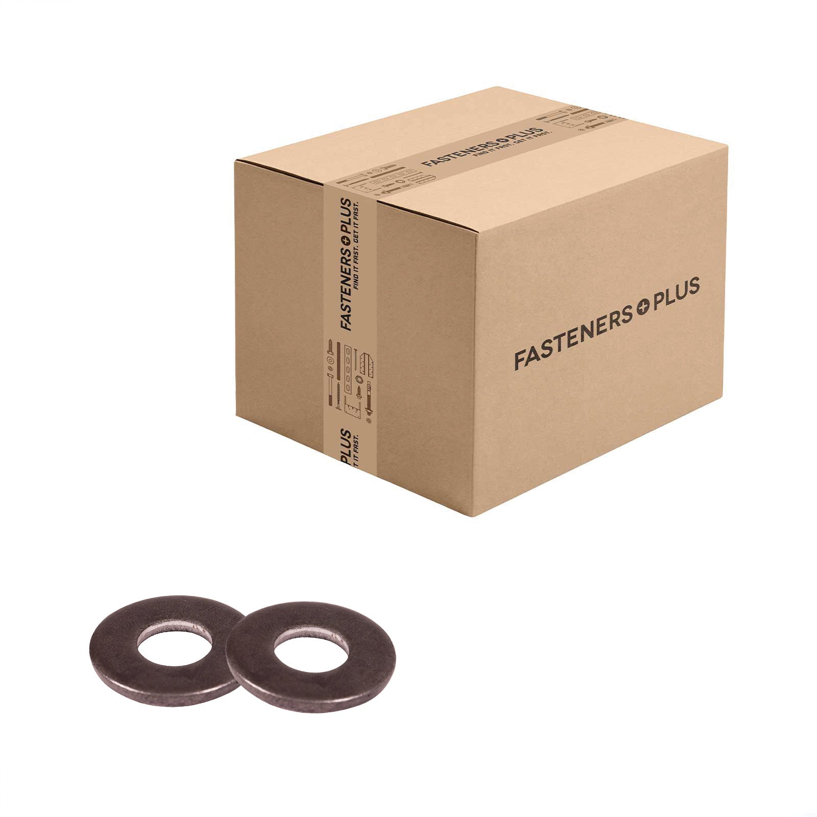 Conquest 5/16" USS Flat Washers - Plain Finish, Qty. 3,730 - Carton