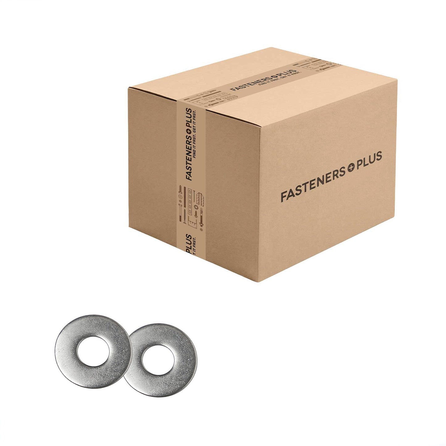 Conquest 5/16" USS Flat Washer - 18-8 Stainless Steel, Qty. 2,500 - Carton