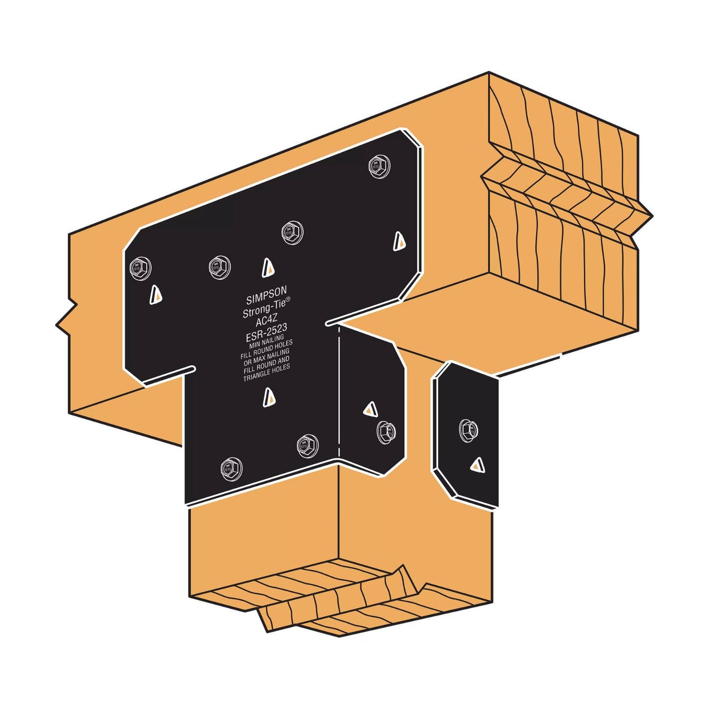 Simpson Strong-Tie AC4PC Ornamental Adjustable Post Cap For 4x Post - Black Powder Coat, ZMAX Installation Illustration