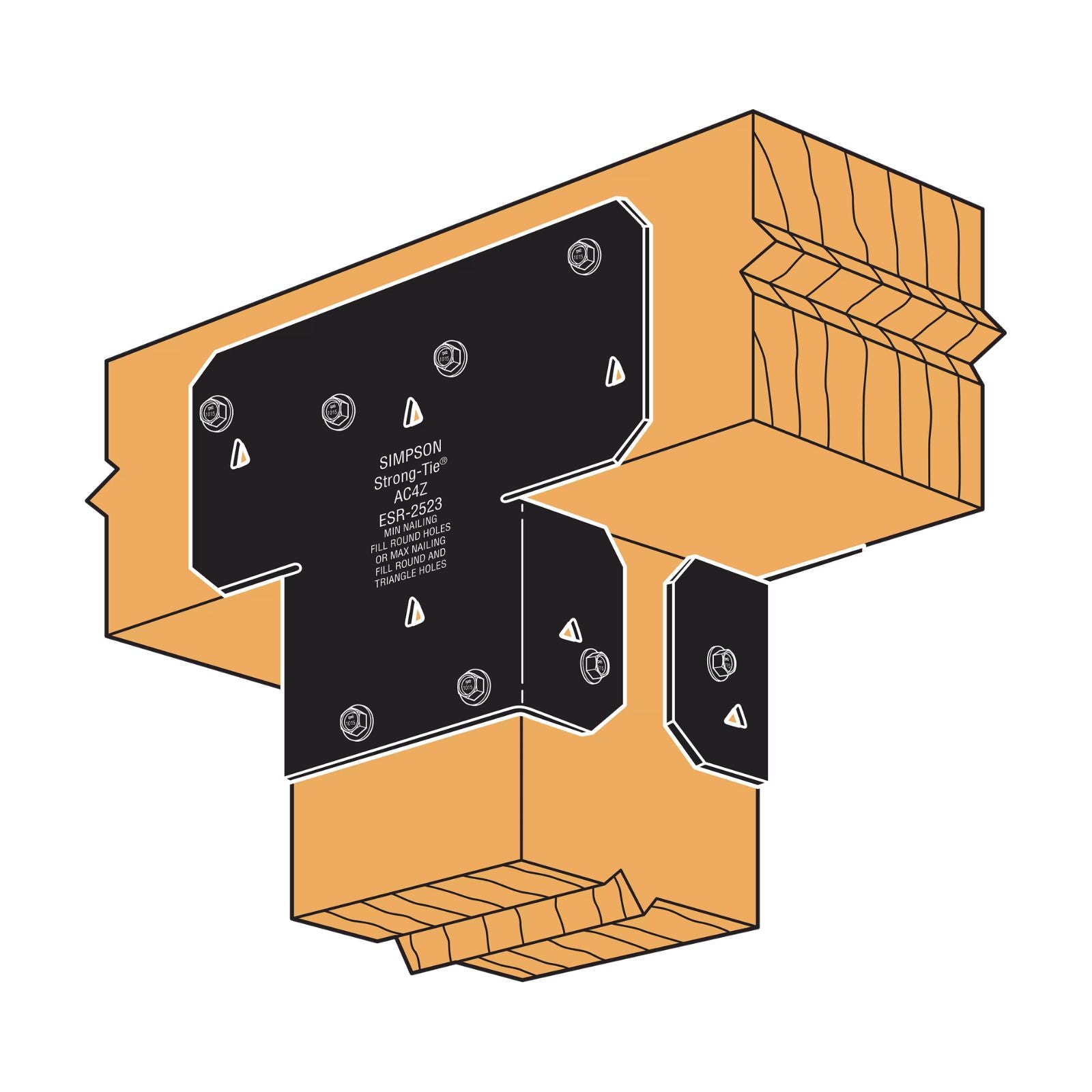Simpson Strong-Tie AC4PC Ornamental Adjustable Post Cap For 4x Post - Black Powder Coat, ZMAX Installation Illustration