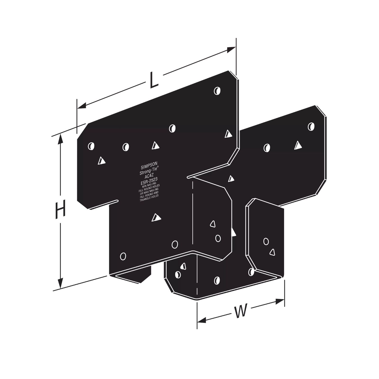 Simpson Strong-Tie AC4PC Ornamental Adjustable Post Cap For 4x Post - Black Powder Coat, ZMAX Specification 