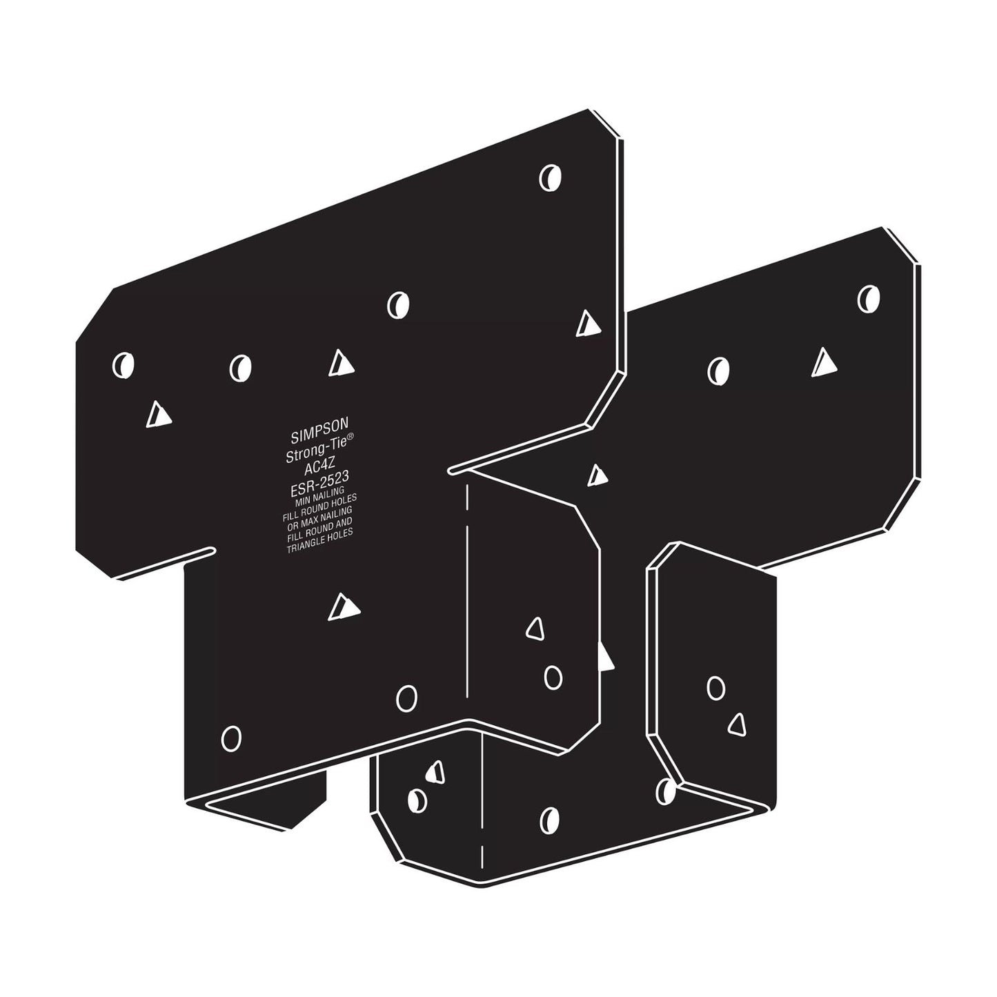 Simpson Strong-Tie AC4PC Ornamental Adjustable Post Cap For 4x Post - Black Powder Coat, ZMAX Specification 