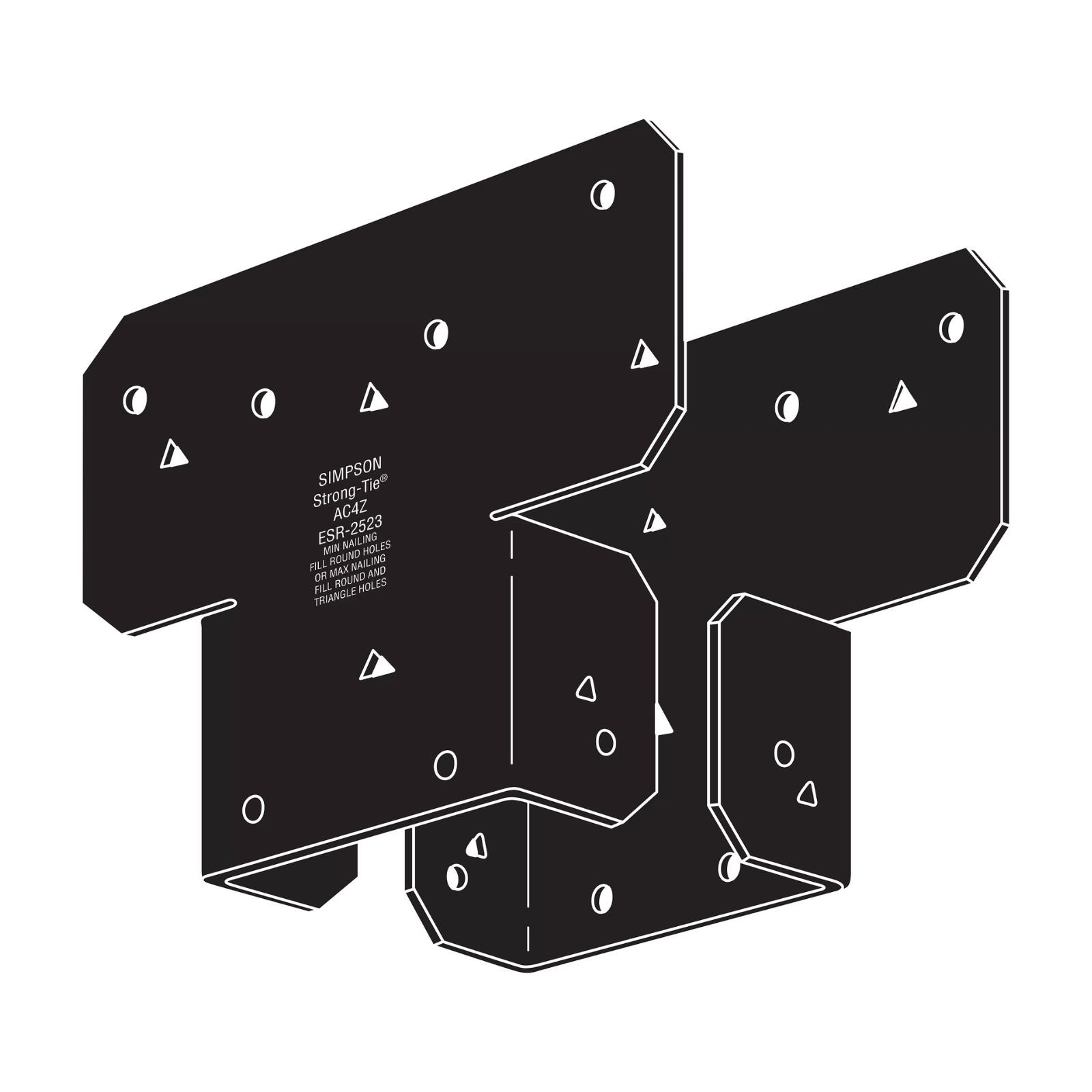 Simpson Strong-Tie AC4PC Ornamental Adjustable Post Cap For 4x Post - Black Powder Coat, ZMAX Specification 