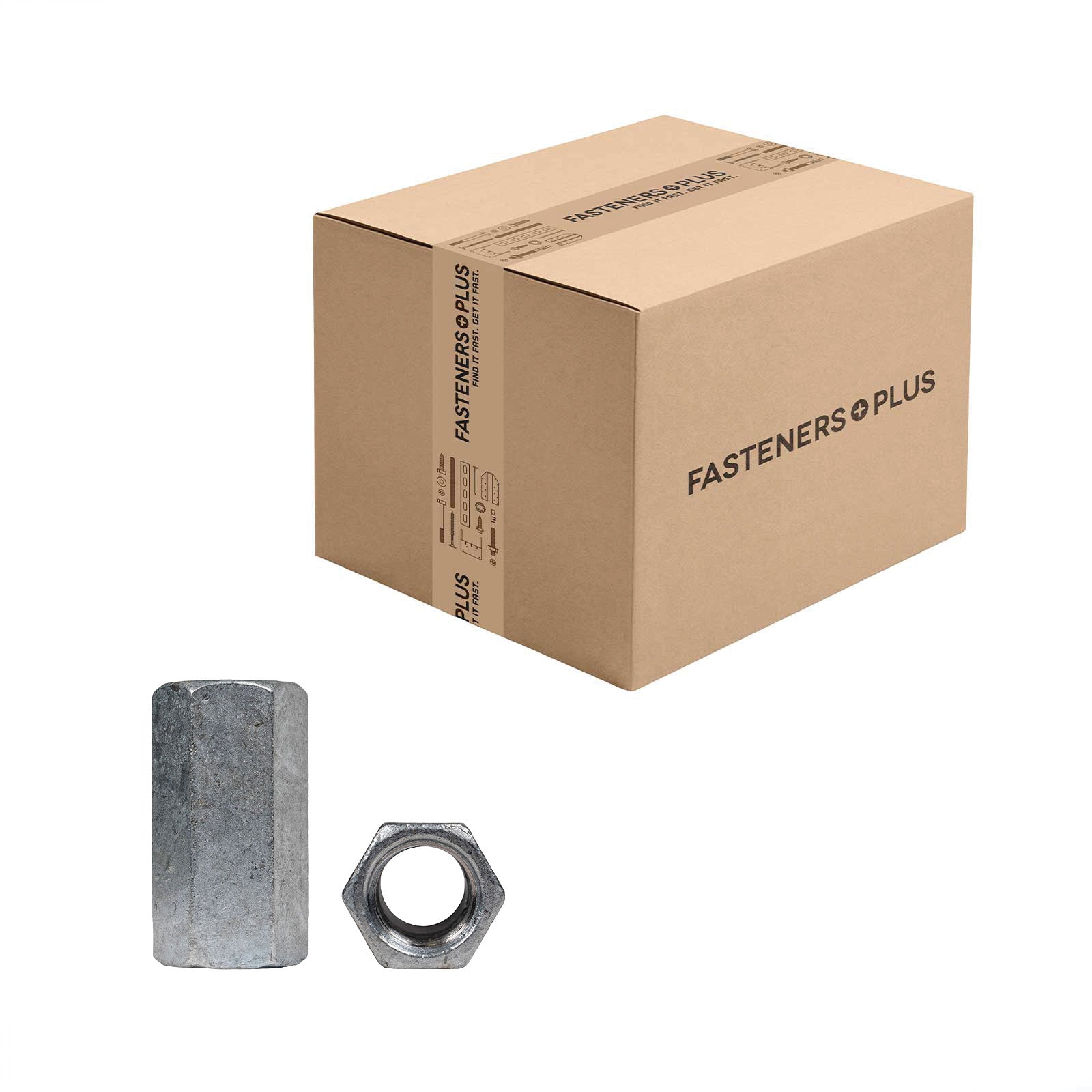 Conquest 1" x 2-3/4" A563 Coupling Nut - Hot Dip Galvanized, Qty. 75 - Carton