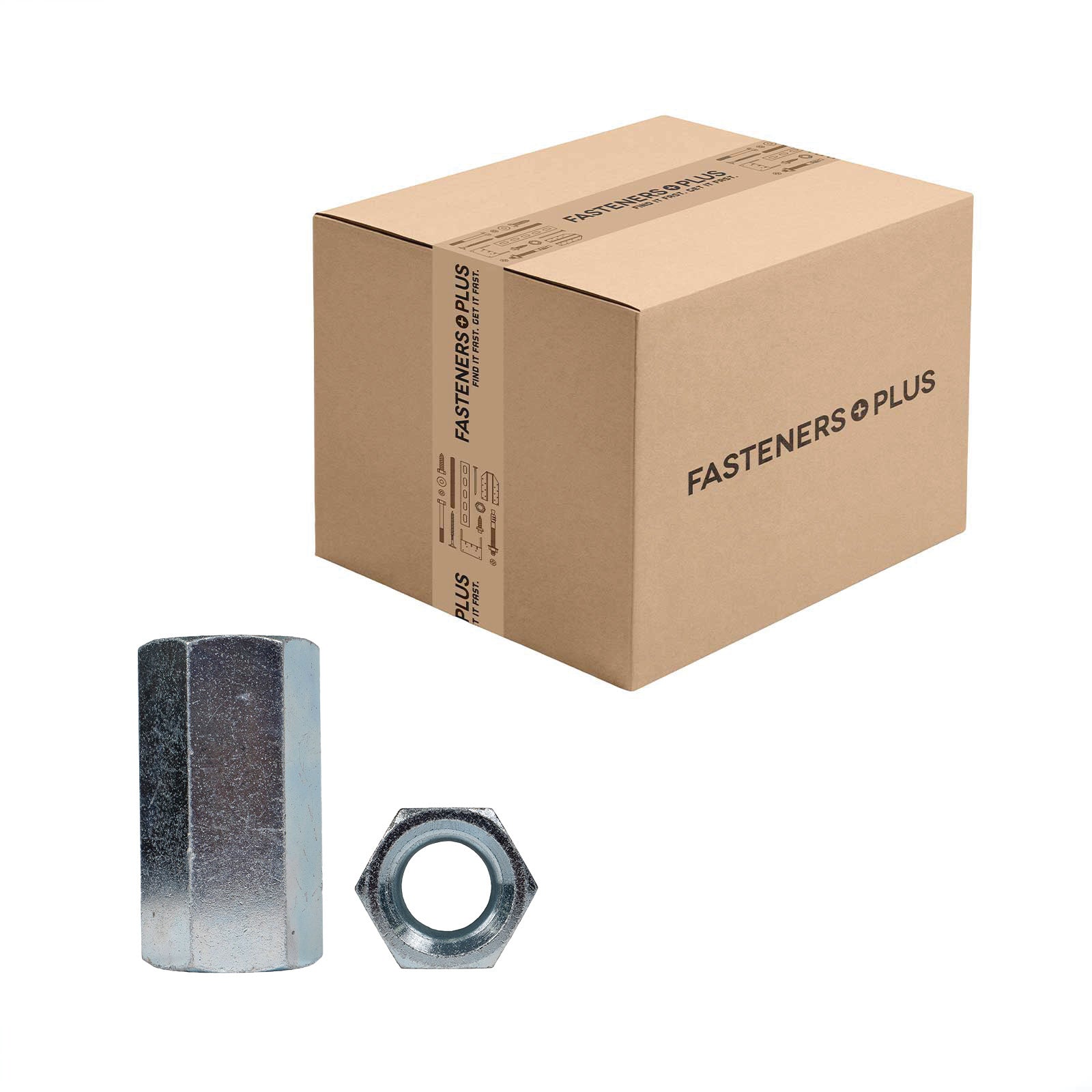Conquest 1-1/2" x 4" A563 Grade A Coupling Nut - Zinc, Qty. 20 - Carton