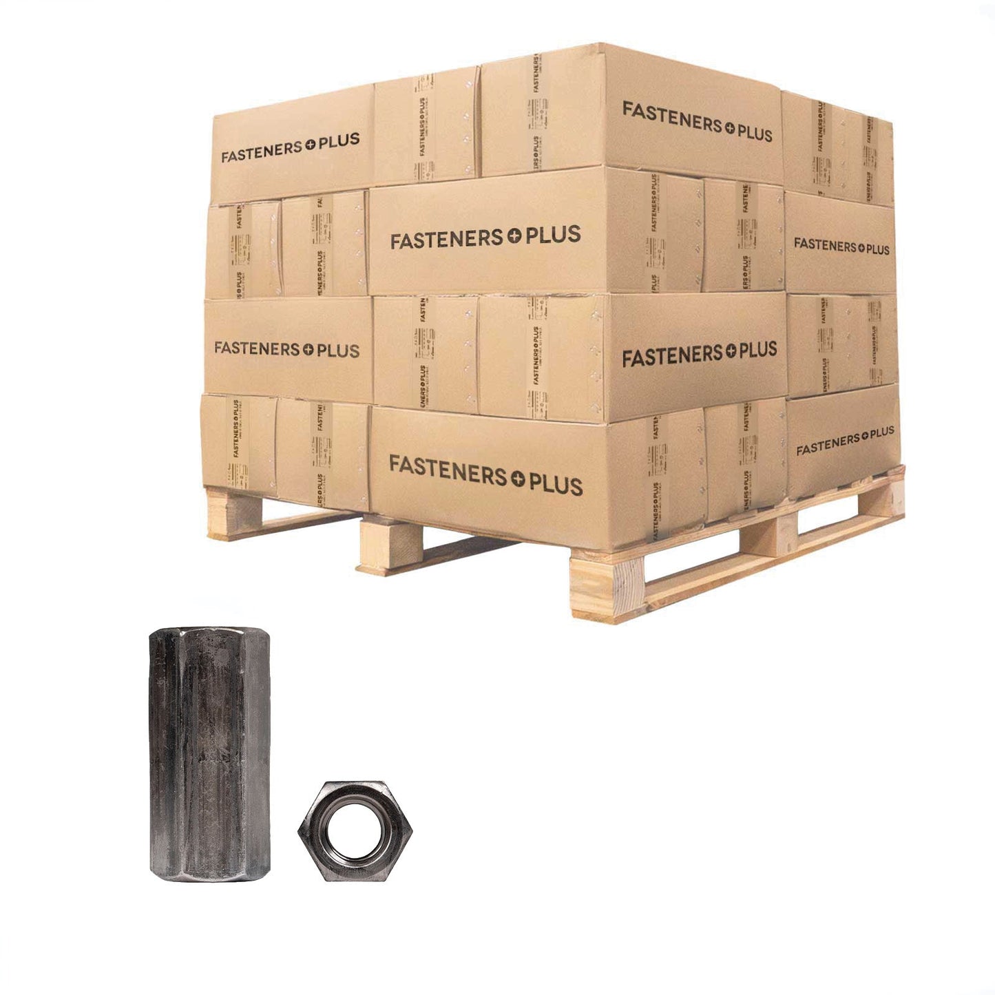 Conquest 1/2" x 1-3/4" A563 Coupling Nut - Plain, Qty. 10,800 - Pallet