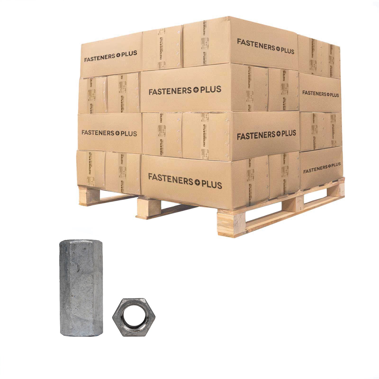 Conquest 1/2" x 1-3/4" A563 Coupling Nut - Hot Dip Galvanized, Qty. 14,400 - Pallet