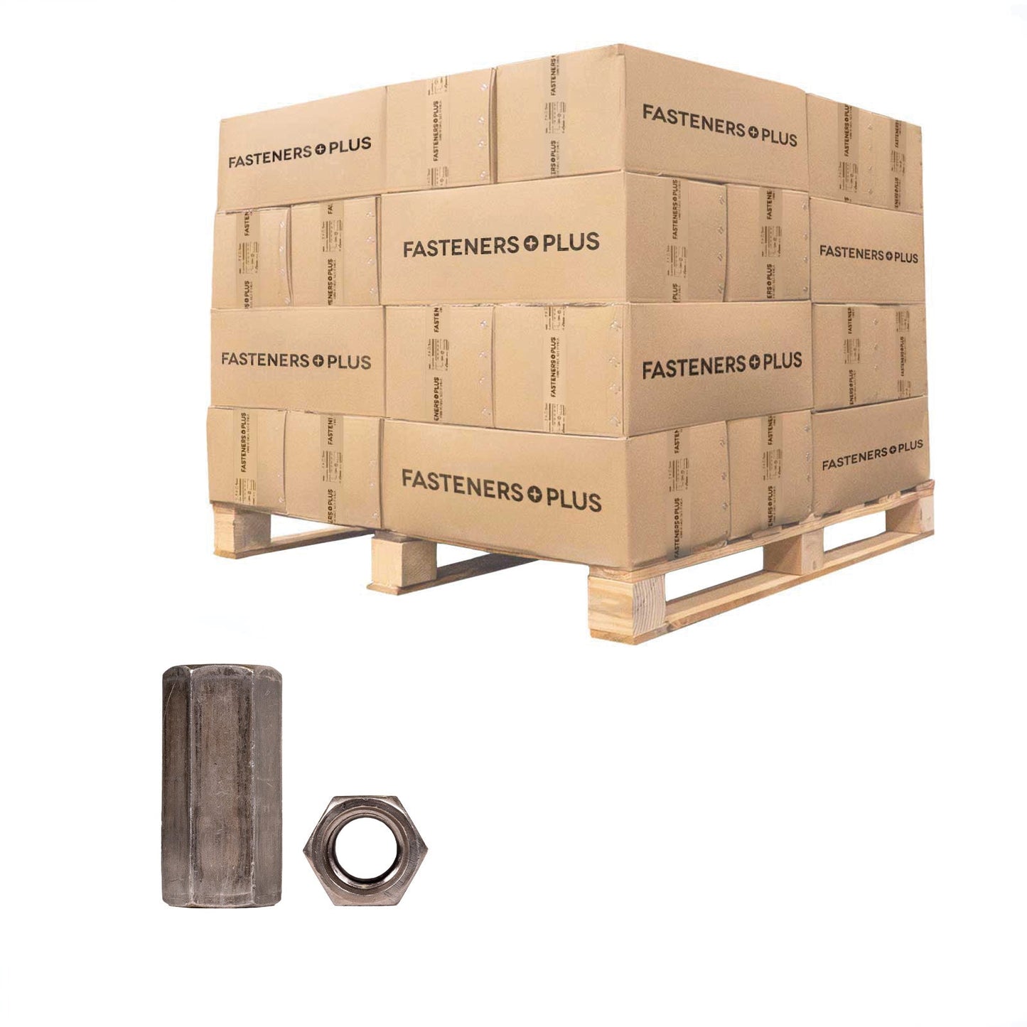 Conquest 3/4" x 2-1/4" A563 Coupling Nut - Plain, Qty. 5,400 - Pallet