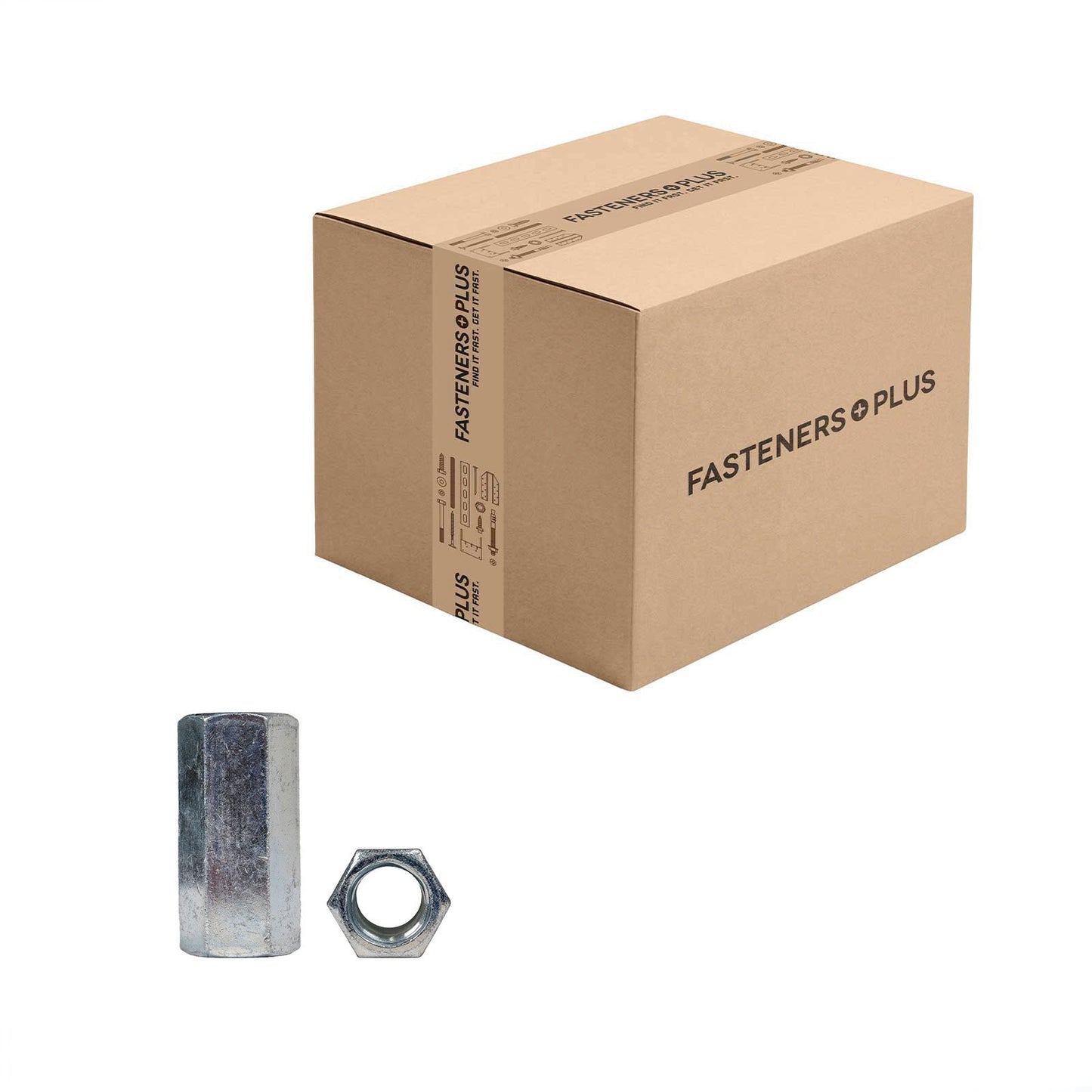 Conquest 3/4" x 2-1/4" A563 Grade A Coupling Nut - Zinc, Qty. 100 - Carton