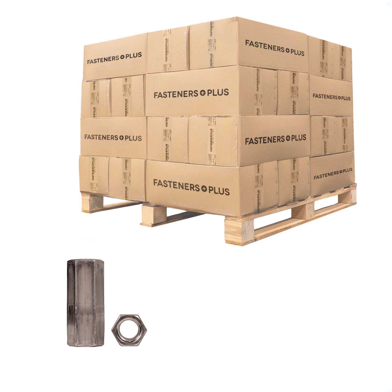 Conquest 5/8" x 2-1/8" A563 Coupling Nut - Plain, Qty. 9,000 - Pallet