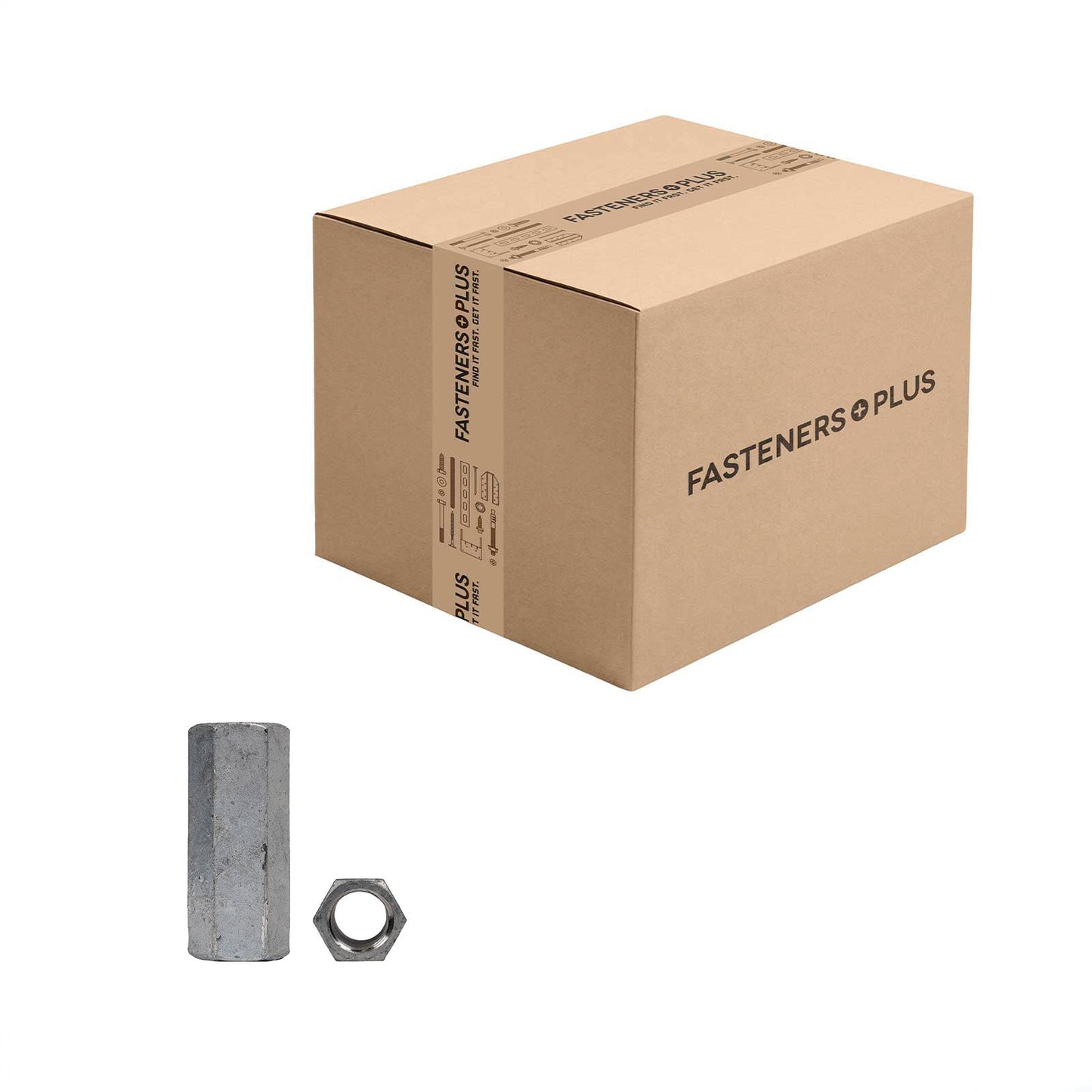 Conquest 5/8" x 2-1/8" A563 Coupling Nut - Hot Dip Galvanized, Qty. 250 - Carton