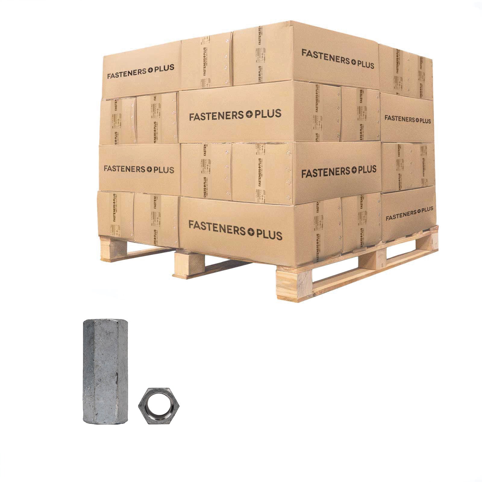 Conquest 5/8" x 2-1/8" A563 Coupling Nut - Hot Dip Galvanized, Qty. 9,000 - Pallet