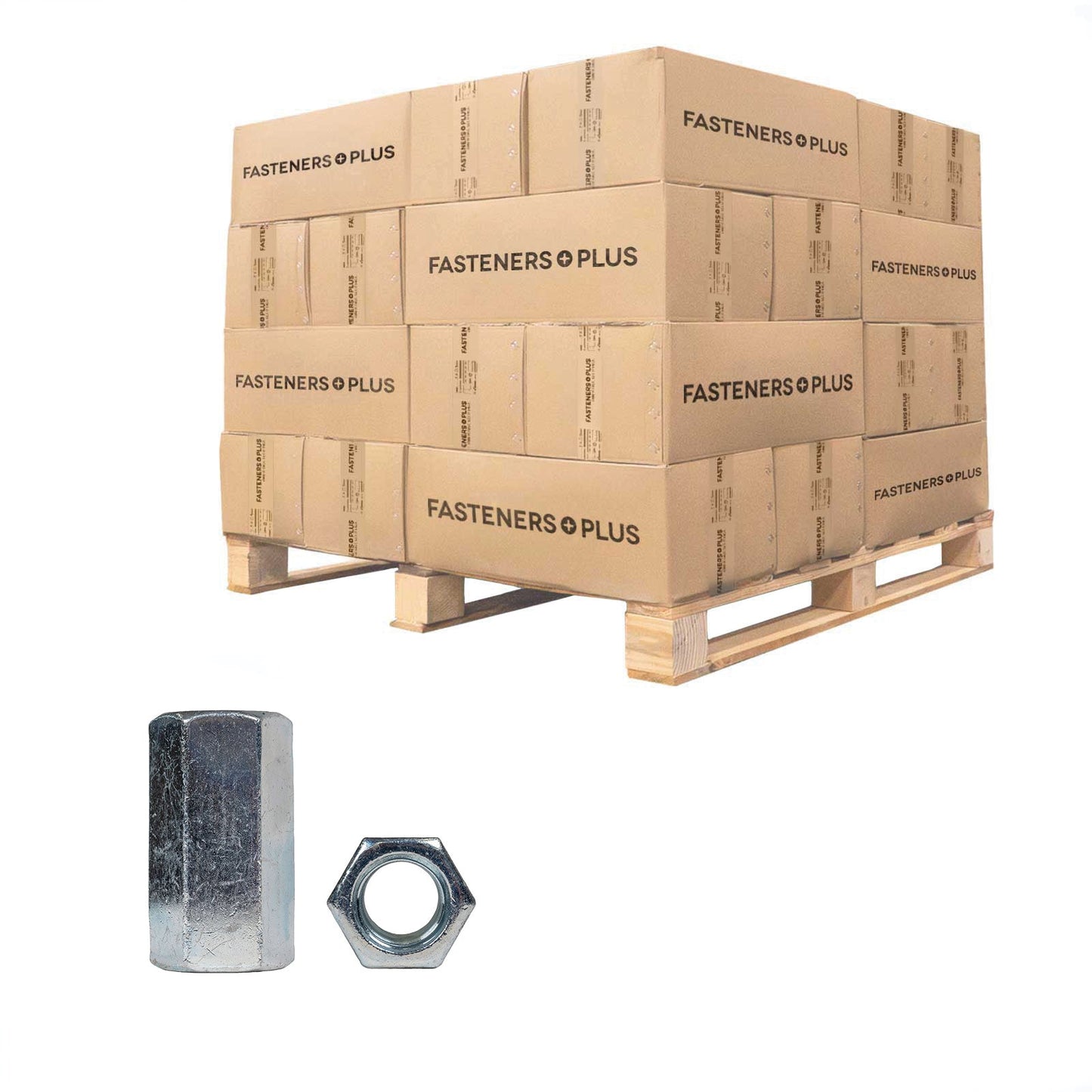 Conquest 7/8" x 2-1/2" A563 Grade A Coupling Nut - Zinc, Qty. 2,700 - Pallet