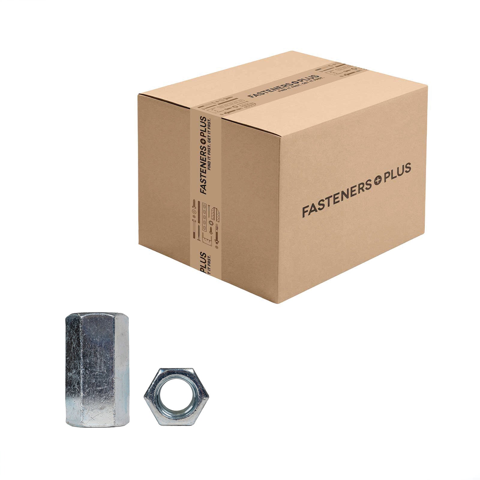 Conquest 7/8" x 2-1/2" A563 Grade A Coupling Nut - Zinc, Qty. 75 - Carton