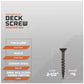 deck screws with specifications on a gray background