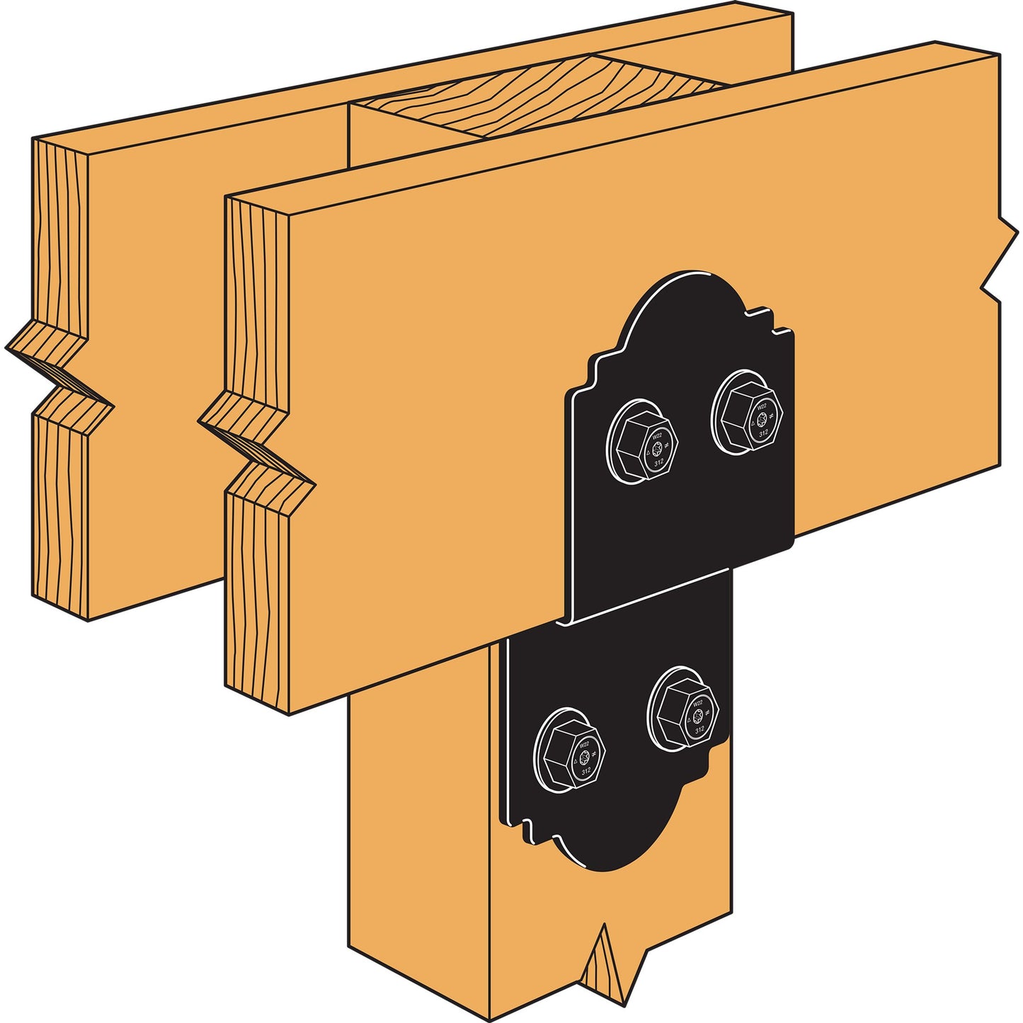 Simpson APDJT2R-6 Rough Cut Ornamental Deck Joist Tie - With Required Fasteners