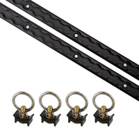 4' L Track Tie Down System Kit | Black Aluminum L-Track