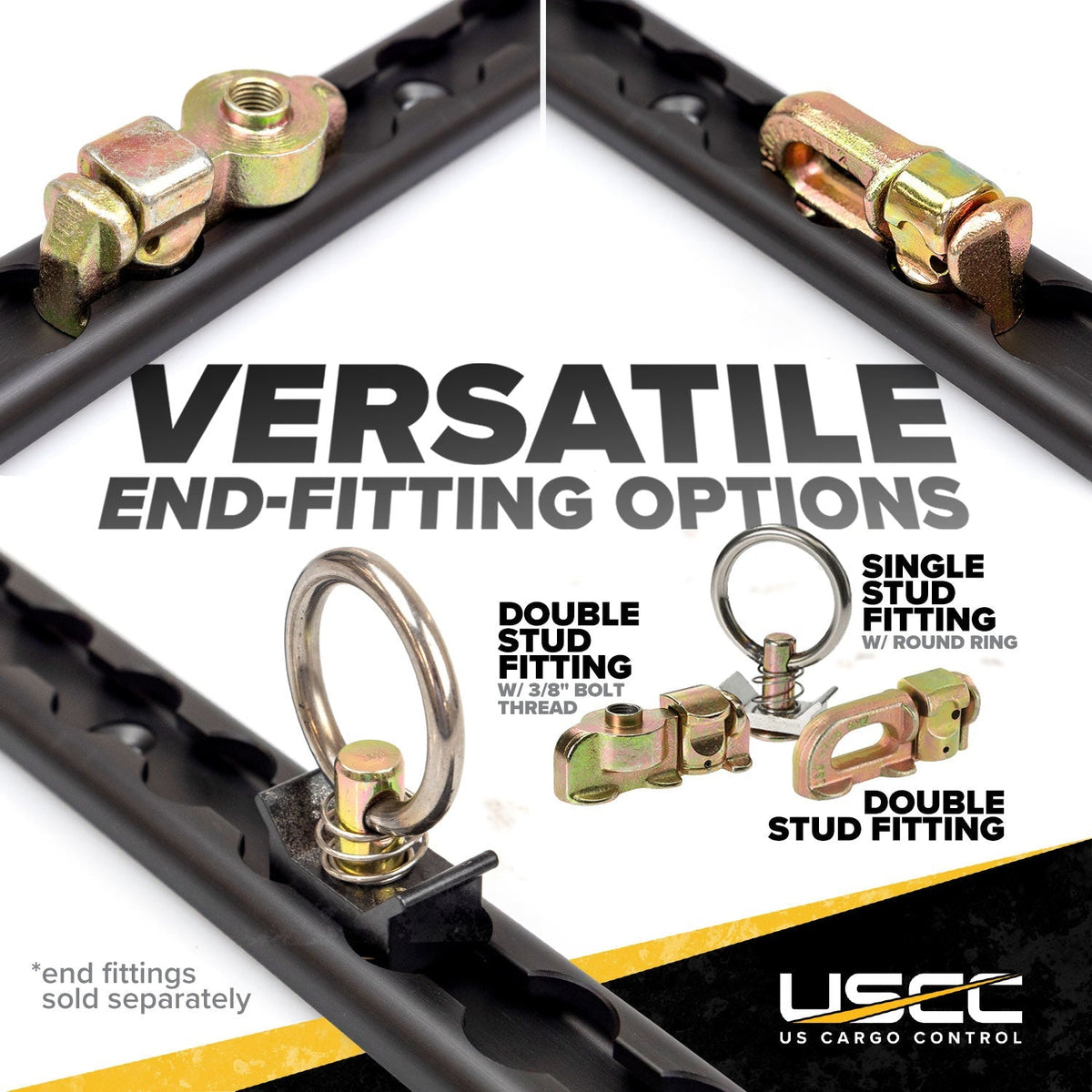 4' L Track Tie Down System Kit | Black Aluminum L-Track | 2-Pack